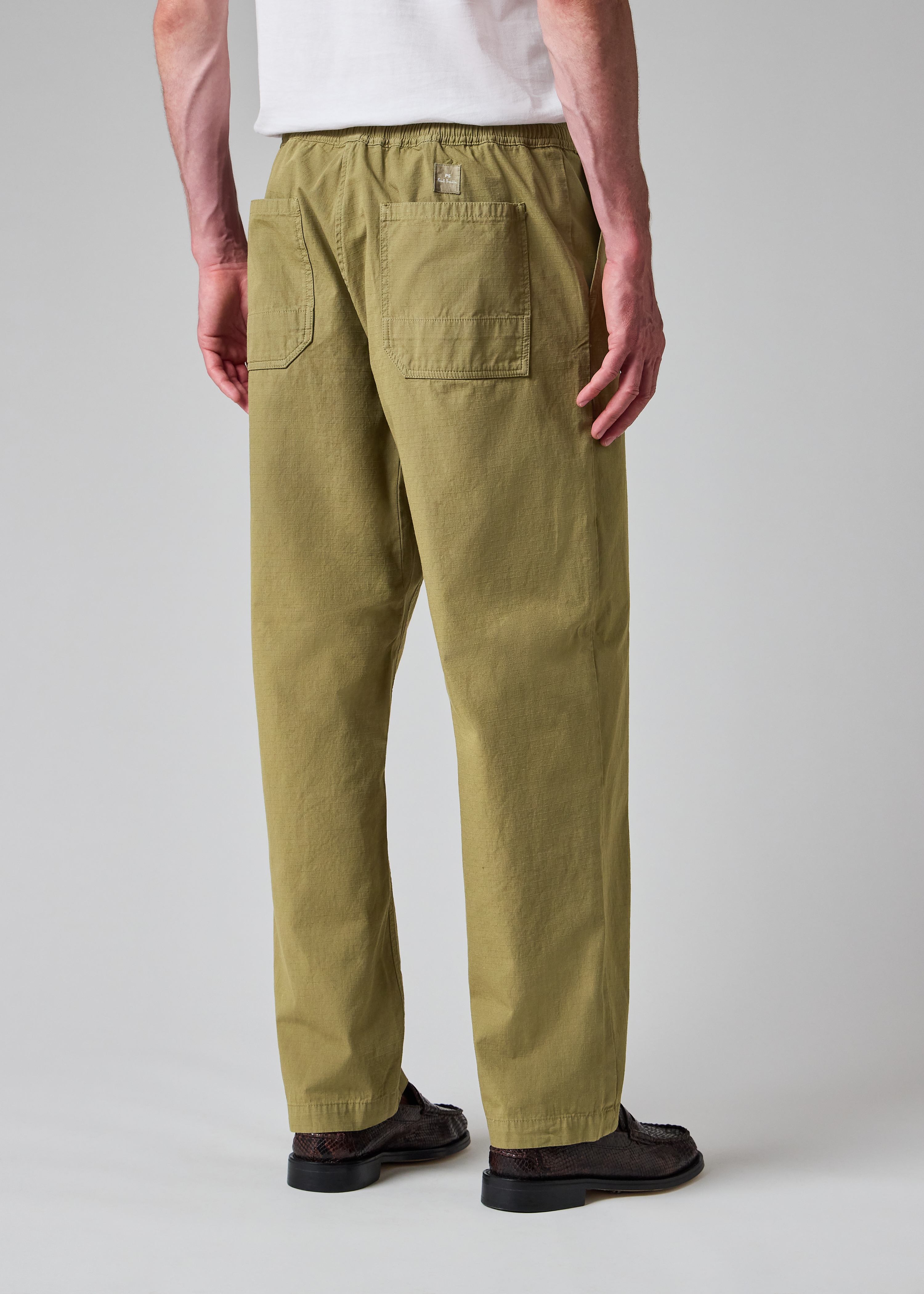 Khaki Green Ripstop Drawstring-Waist Trousers thumbnail 4