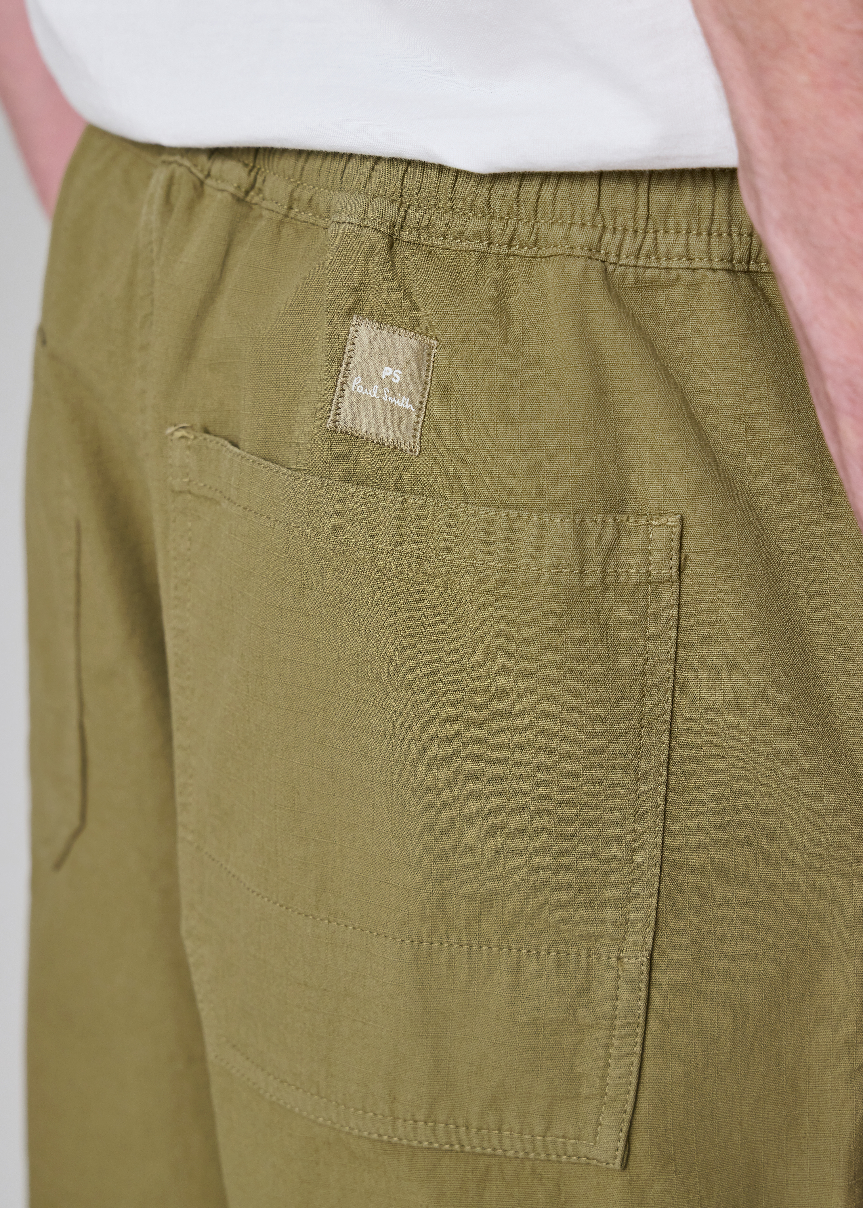 Khaki Green Ripstop Drawstring-Waist Trousers thumbnail 5