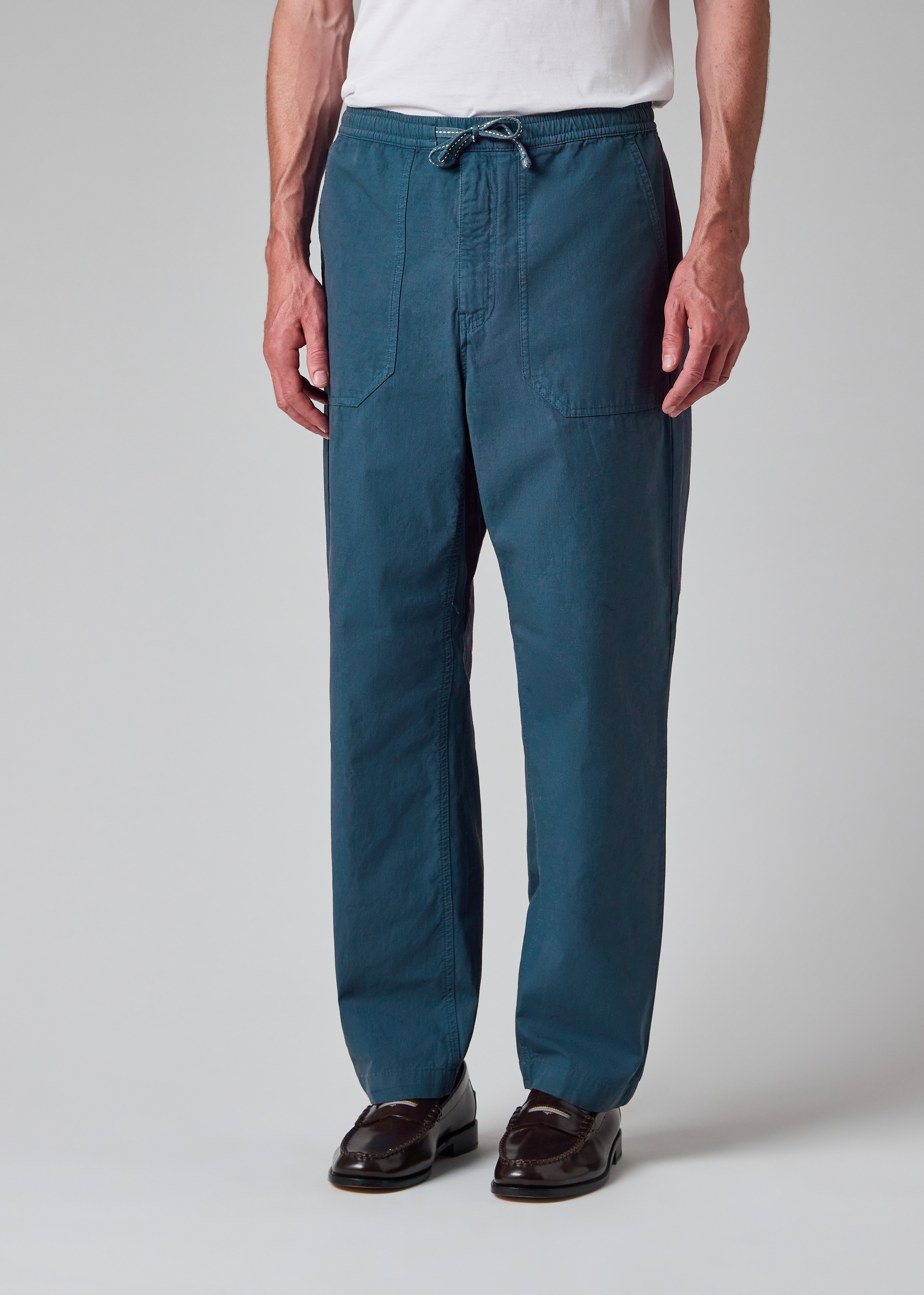Blue Ripstop Drawstring-Waist Trousers thumbnail 2