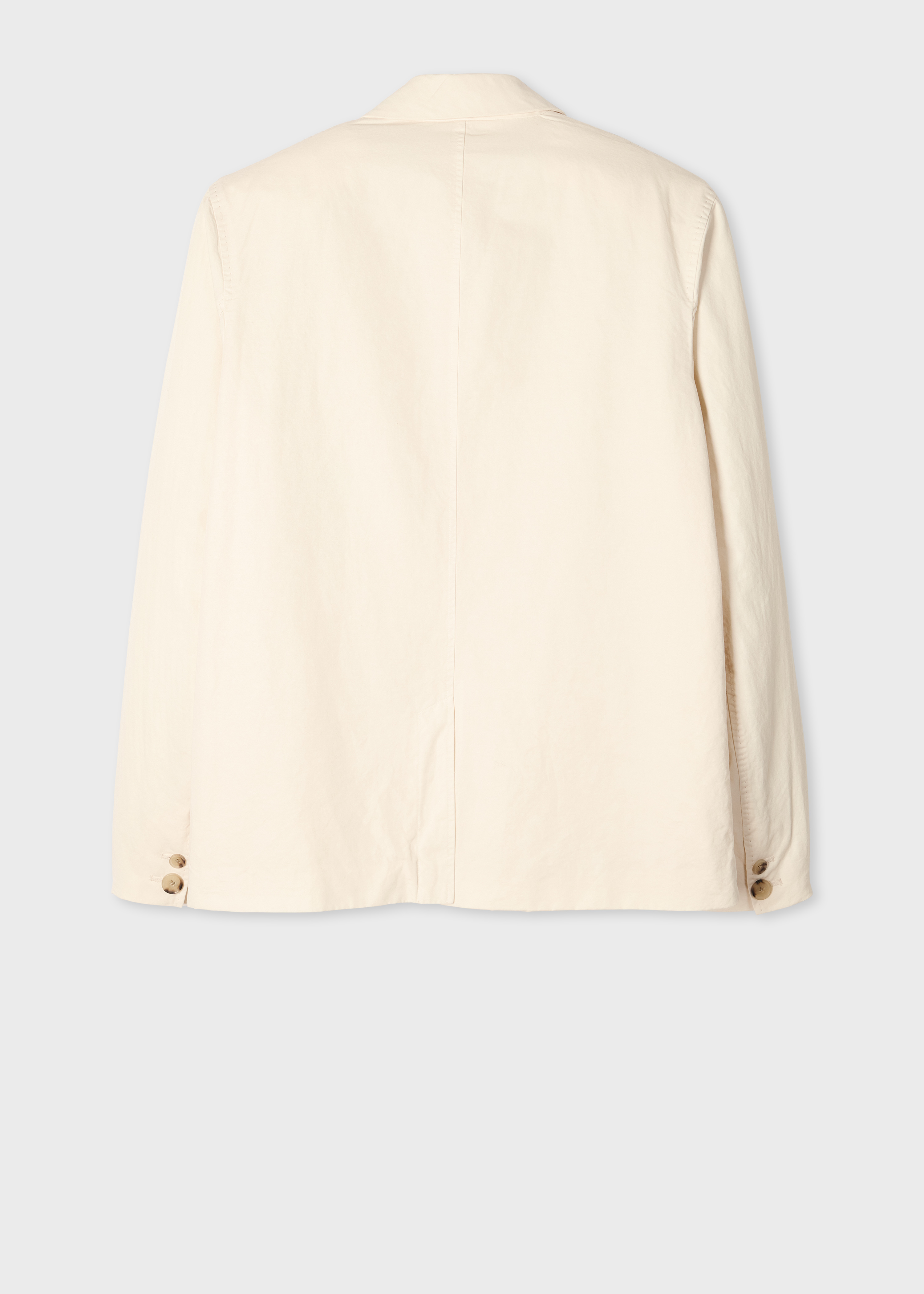 Cream Cotton-Linen Three-Button Jacket thumbnail 11