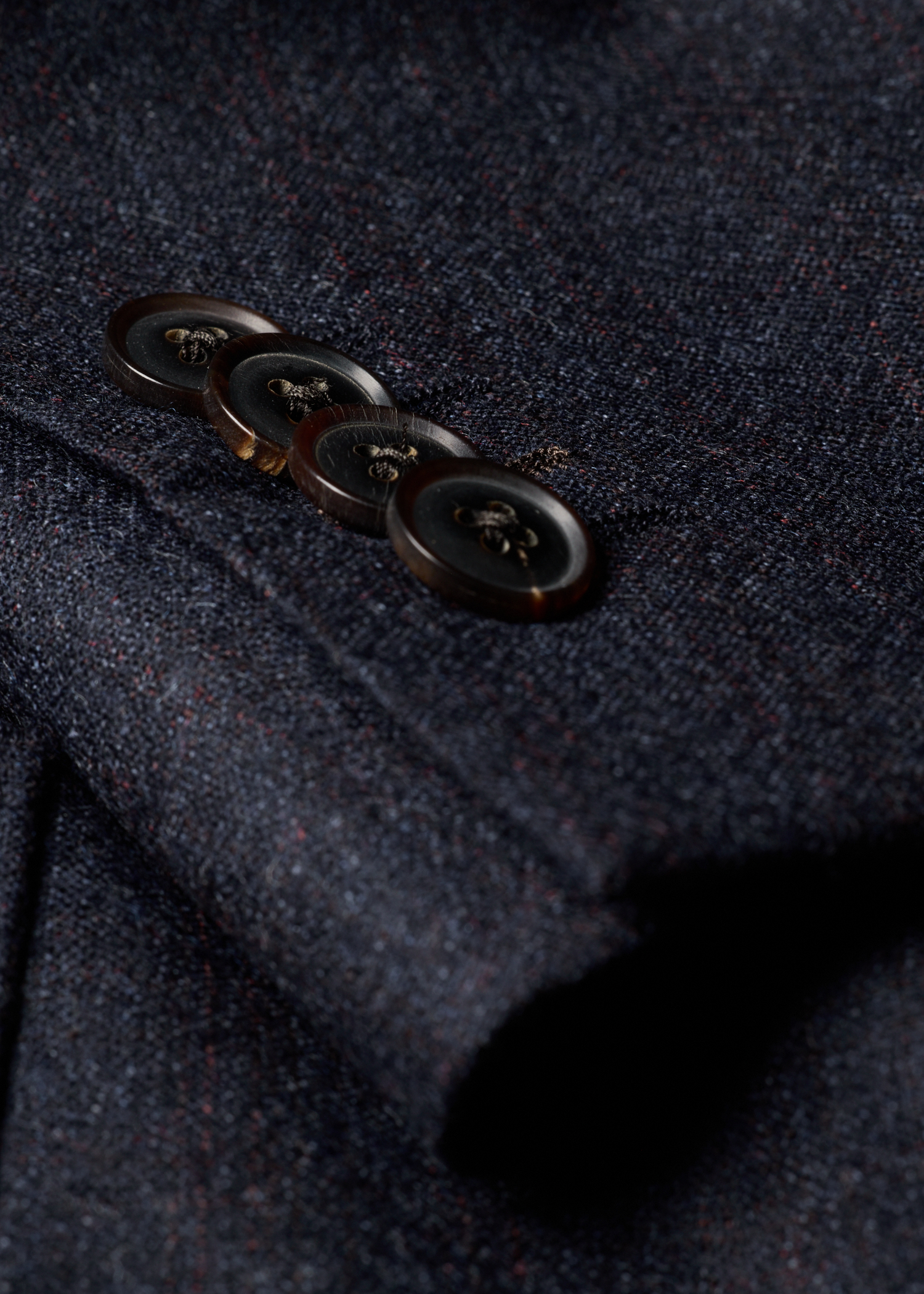 Navy Subtle-Check Wool Patch-Pocket Blazer thumbnail 6