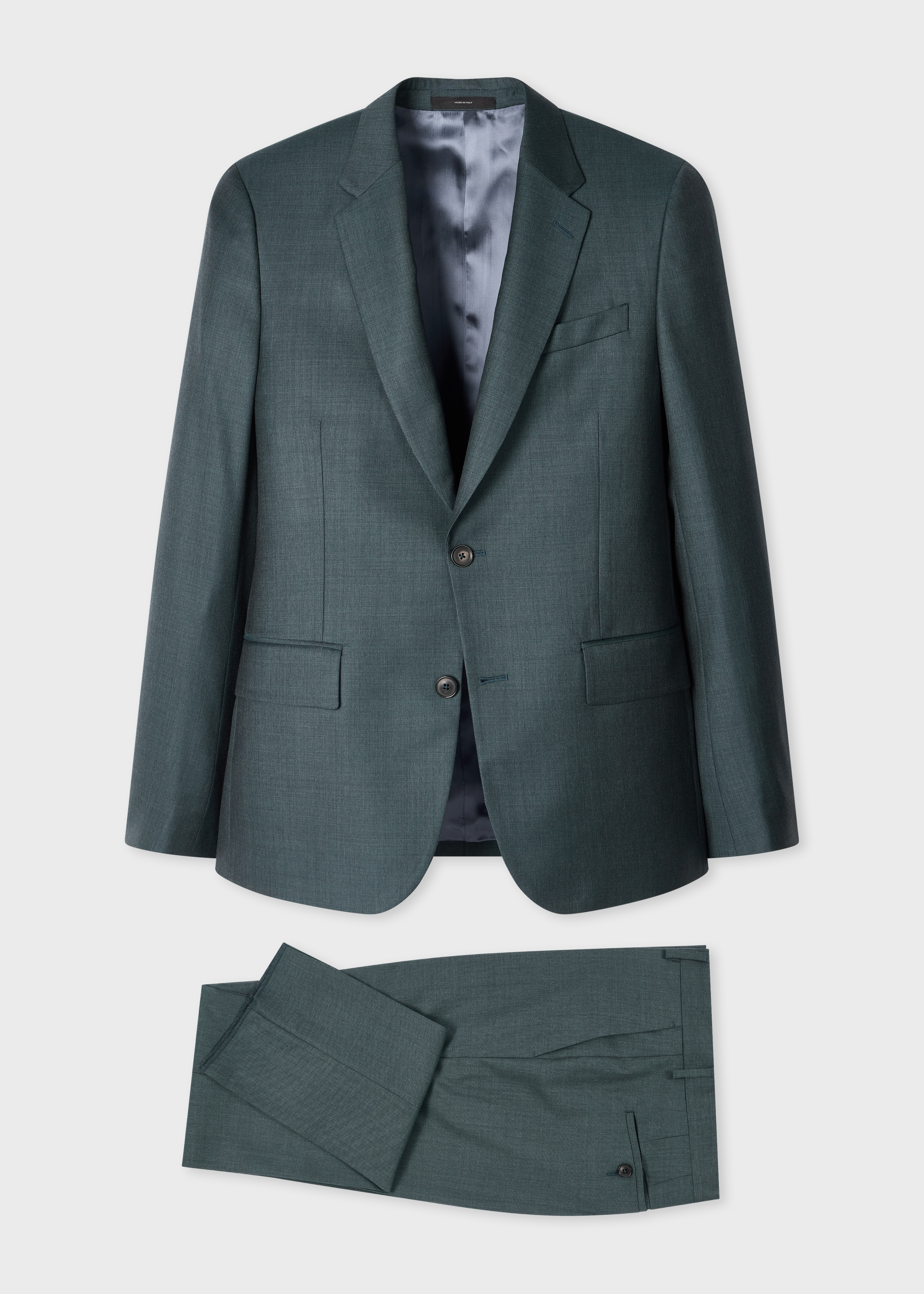 The Soho - Slate Green Sharkskin Wool Suit primary image