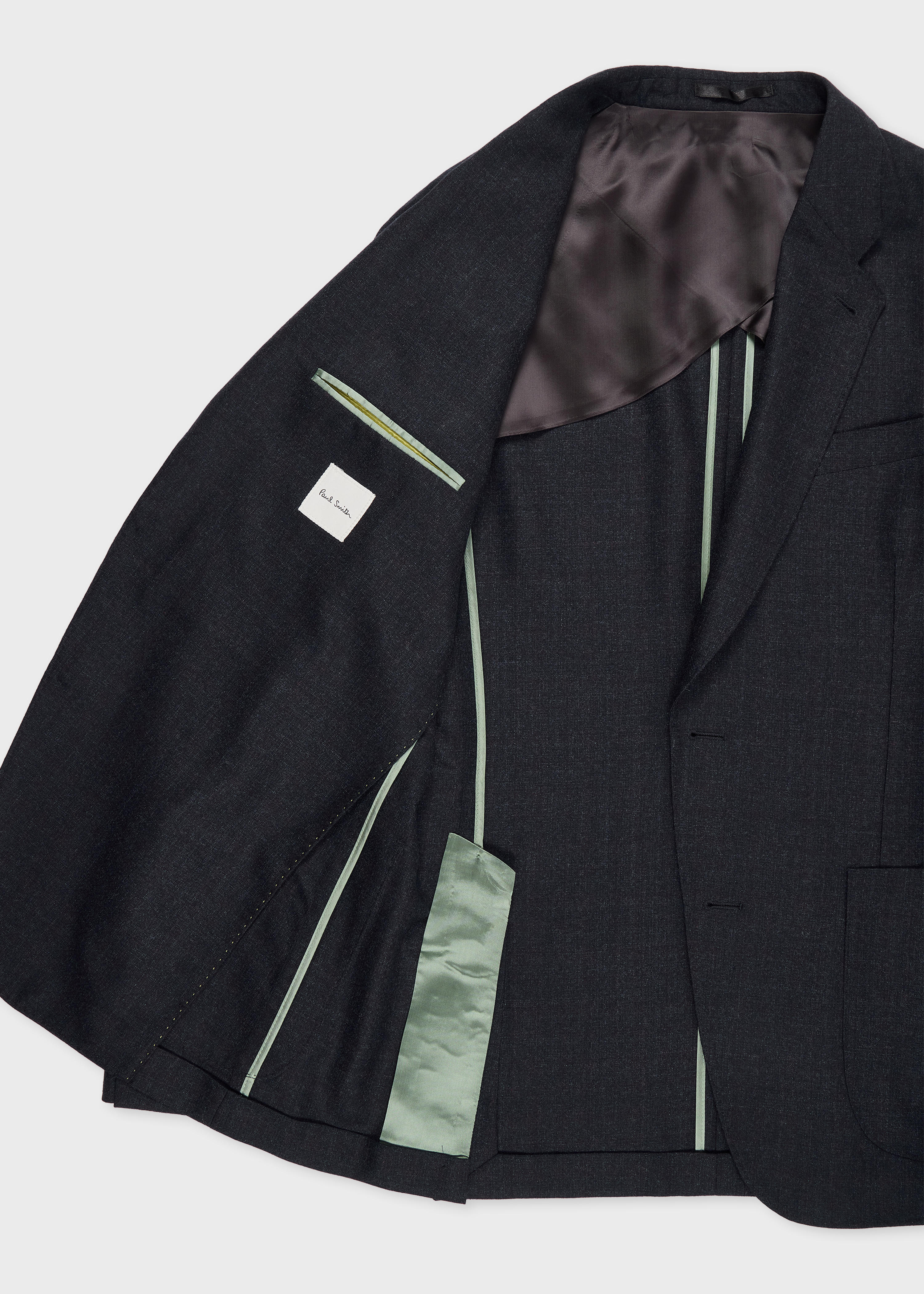 Navy Subtle-Check Wool Patch-Pocket Blazer thumbnail 3