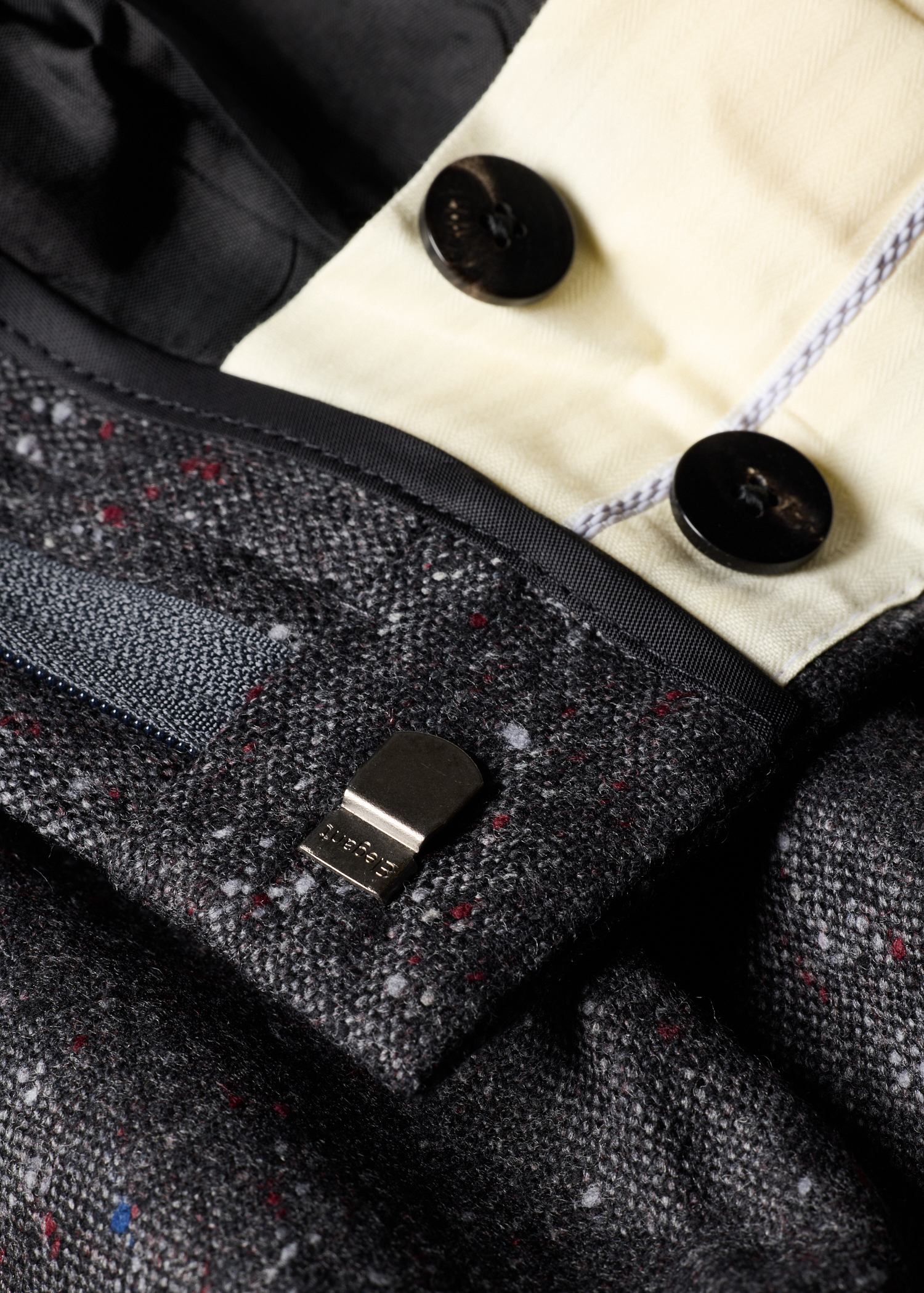 The Brierley - Dark Grey Donegal Wool Trousers thumbnail 3