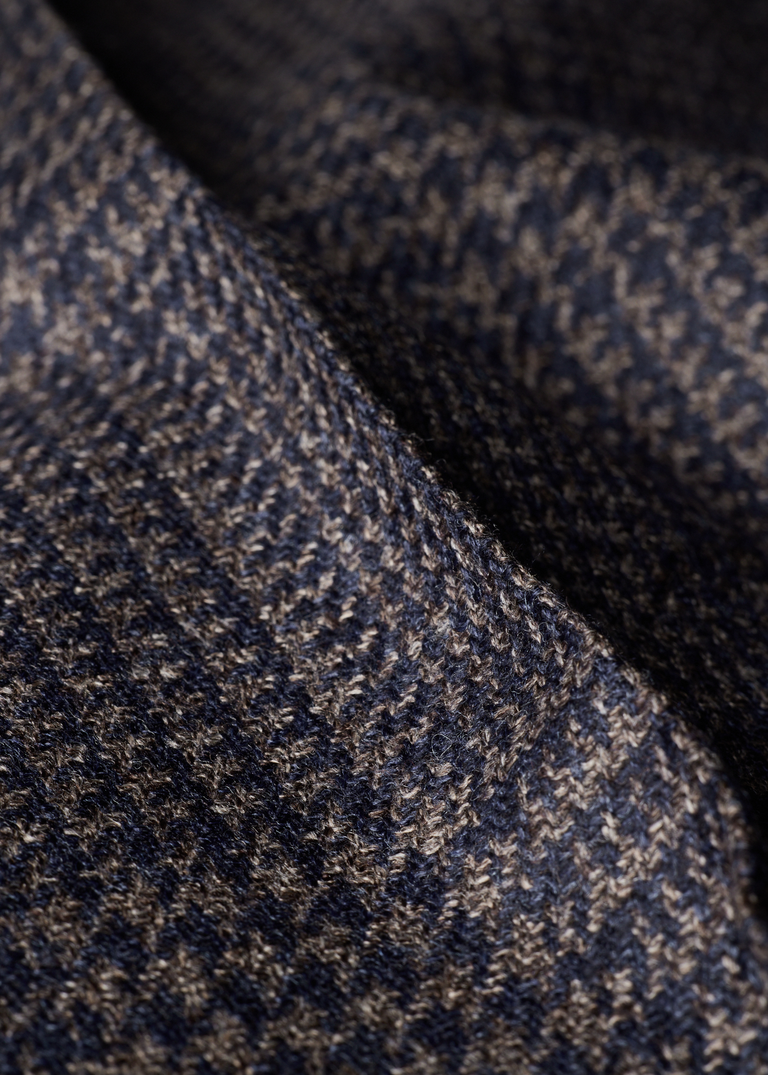 The Brierley - Navy and Brown 'Dream Tweed' Wool-Silk Trousers thumbnail 3