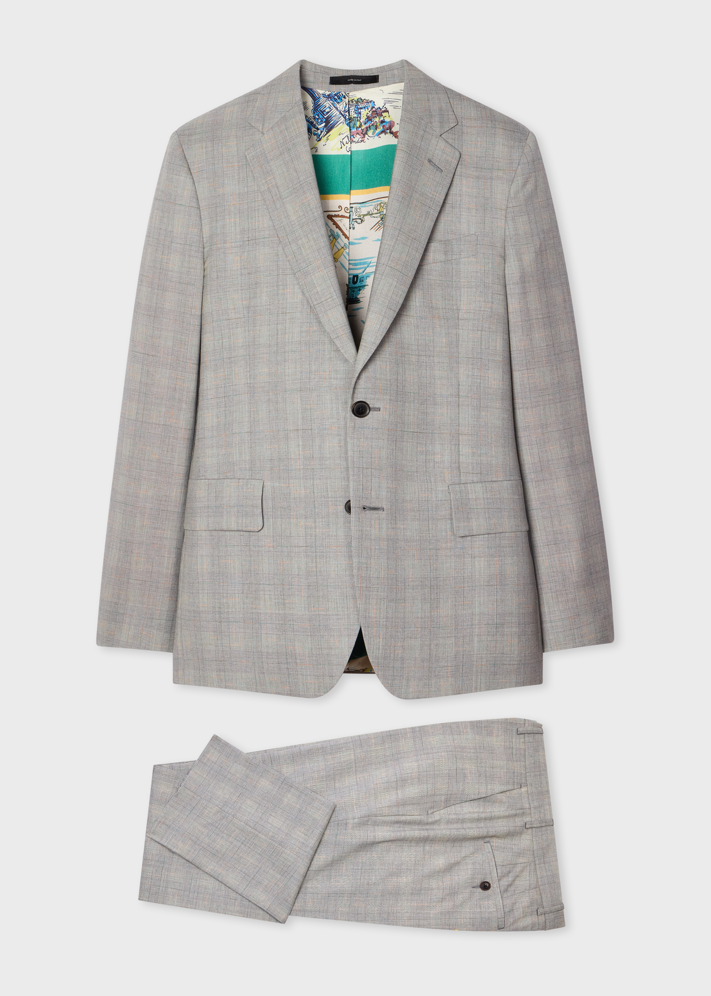 The Brierley - Grey Space-Dye Check Wool Suit primary image