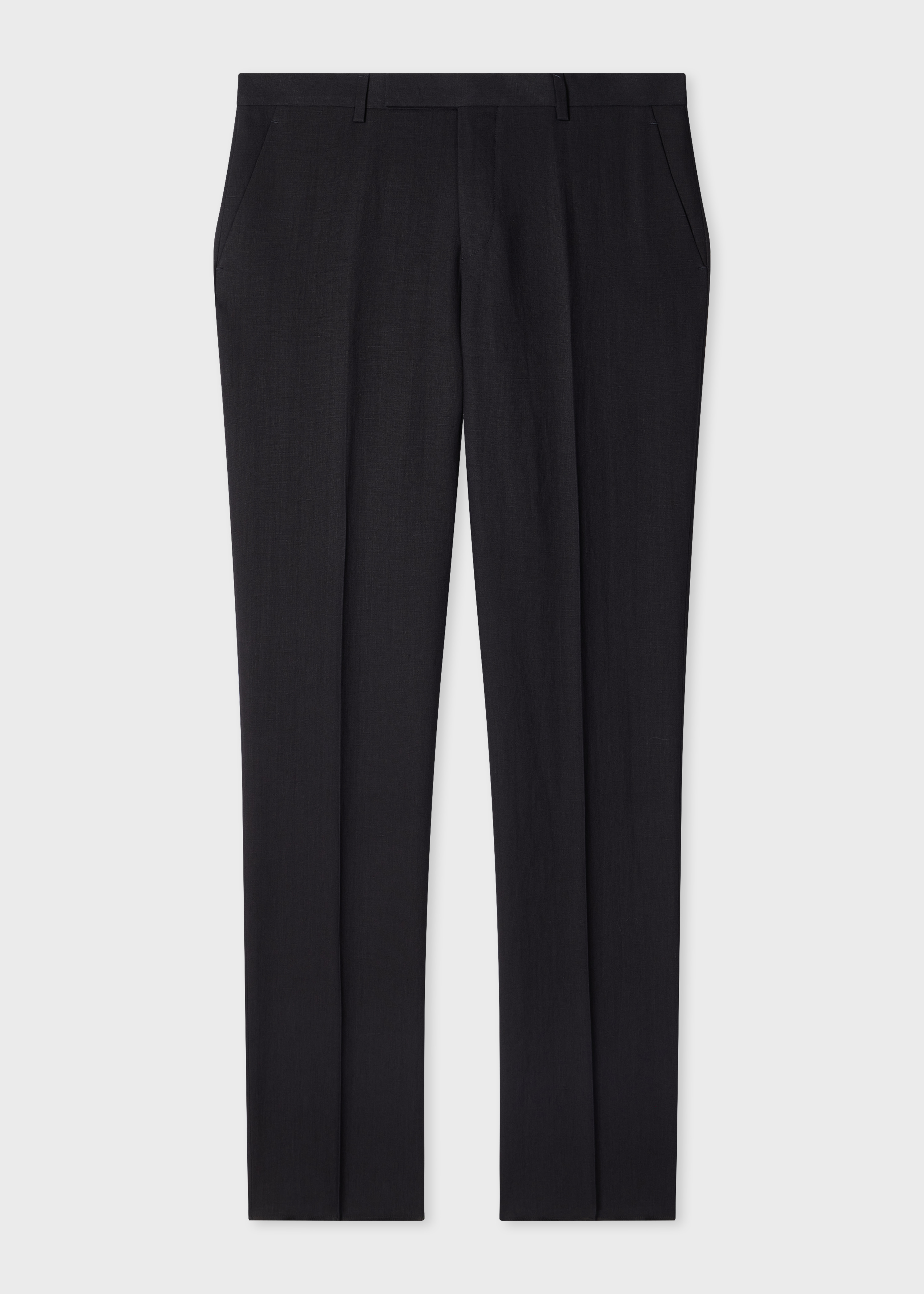Slim-Fit Navy Linen Trousers primary image