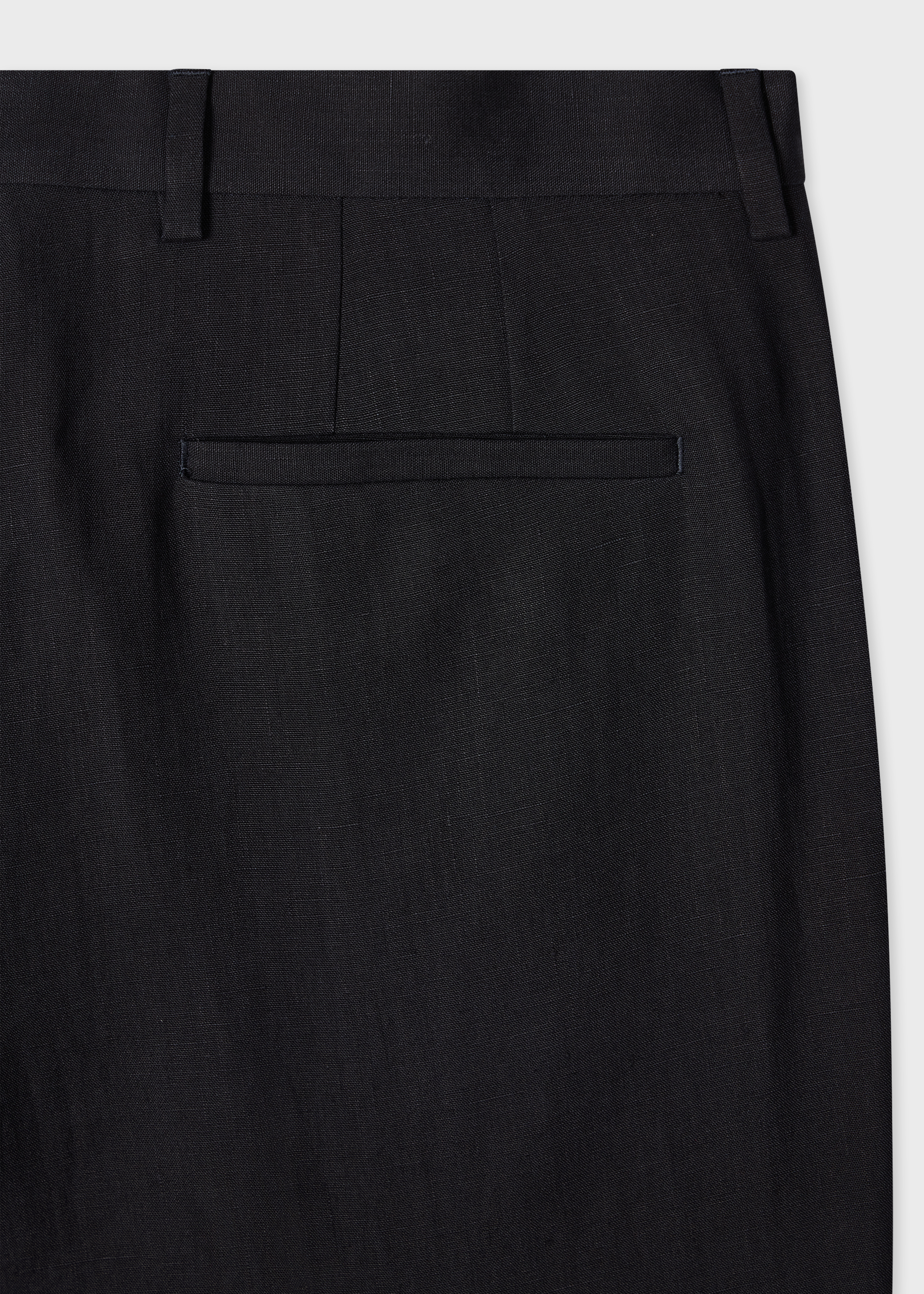 Slim-Fit Navy Linen Trousers thumbnail 2
