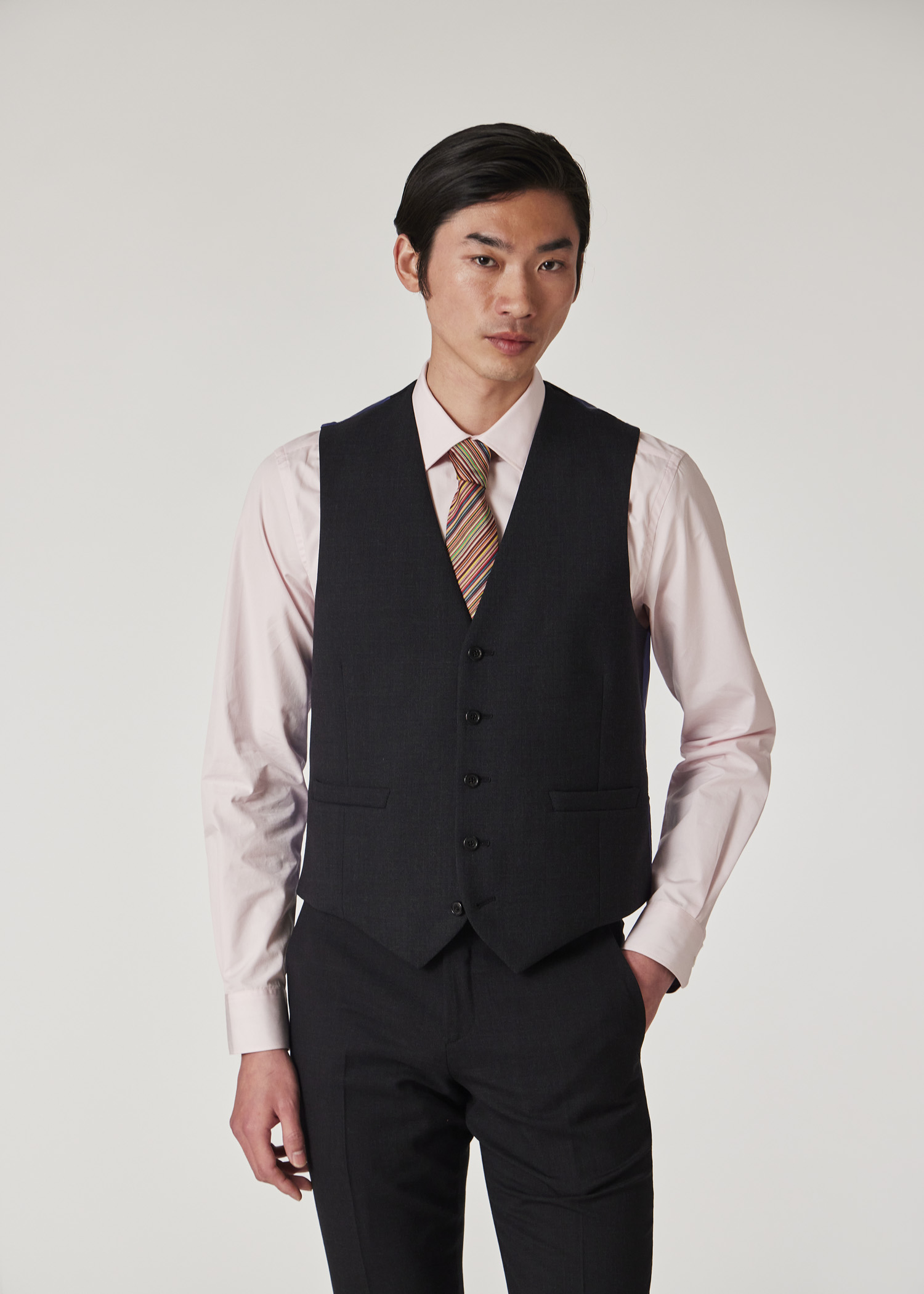 A Suit To Travel In - Charcoal Grey Wool Waistcoat thumbnail 2