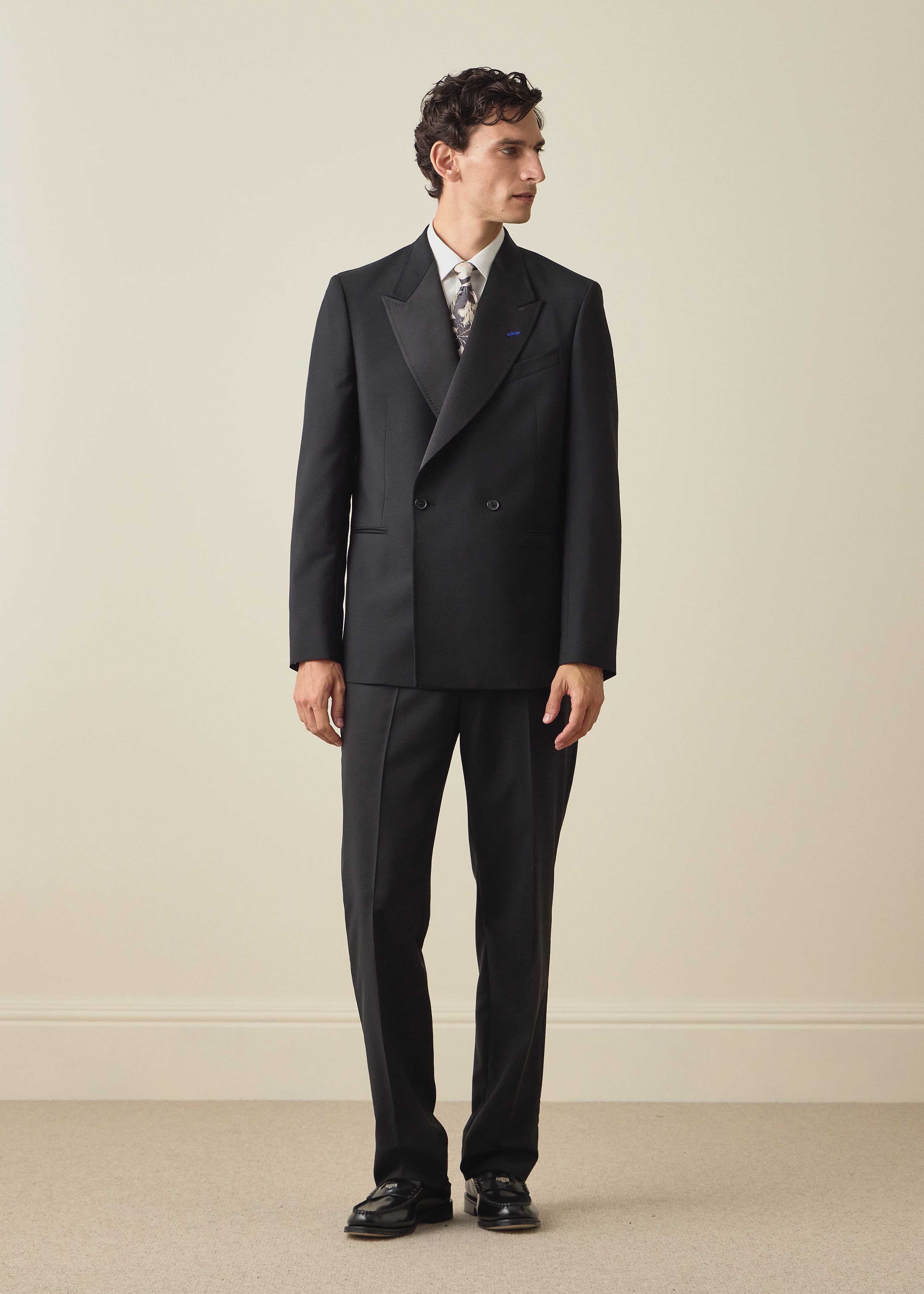 The Westbourne - Black Wool-Mohair Double-Breasted Evening Blazer thumbnail 6