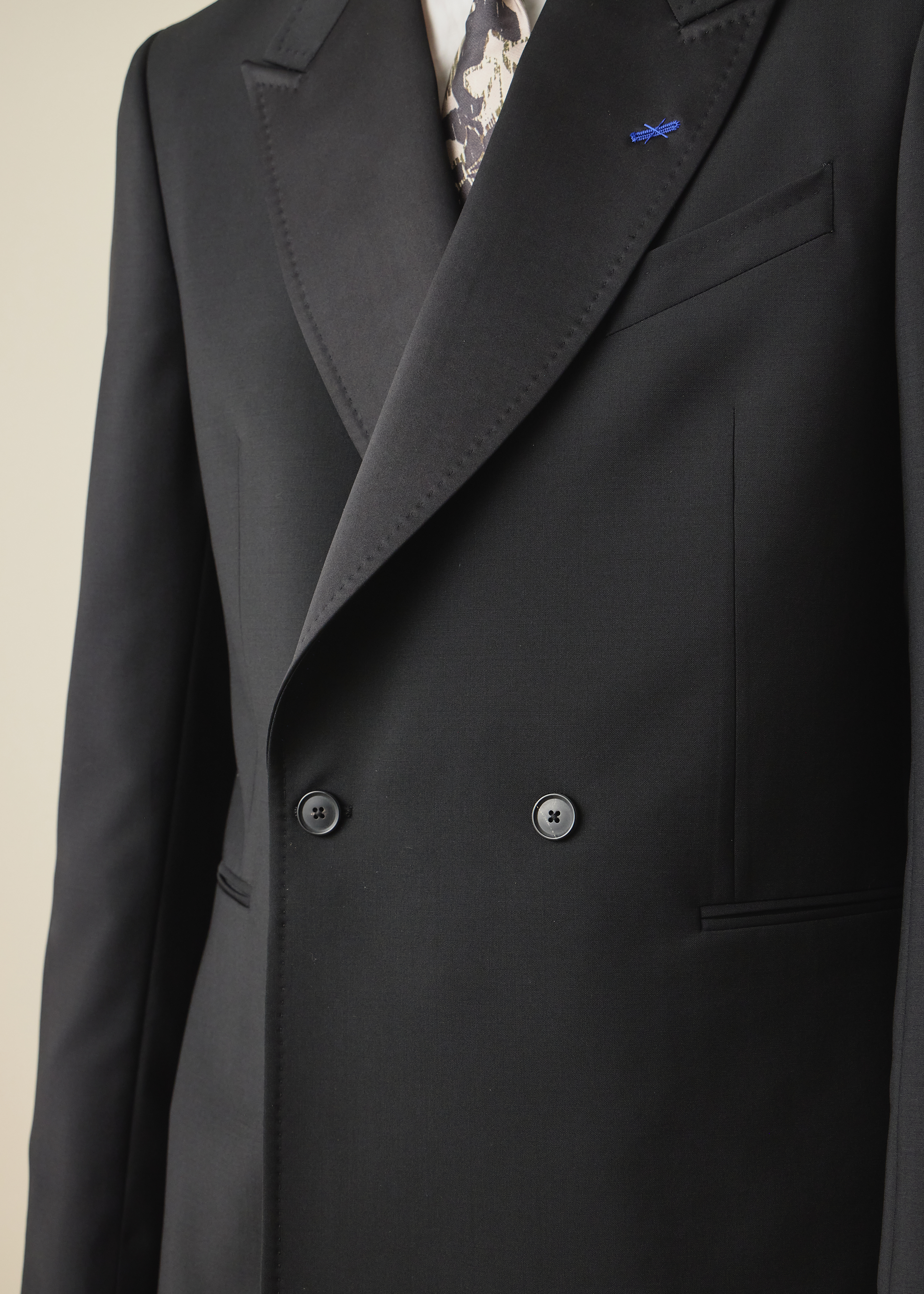The Westbourne - Black Wool-Mohair Double-Breasted Evening Blazer thumbnail 7