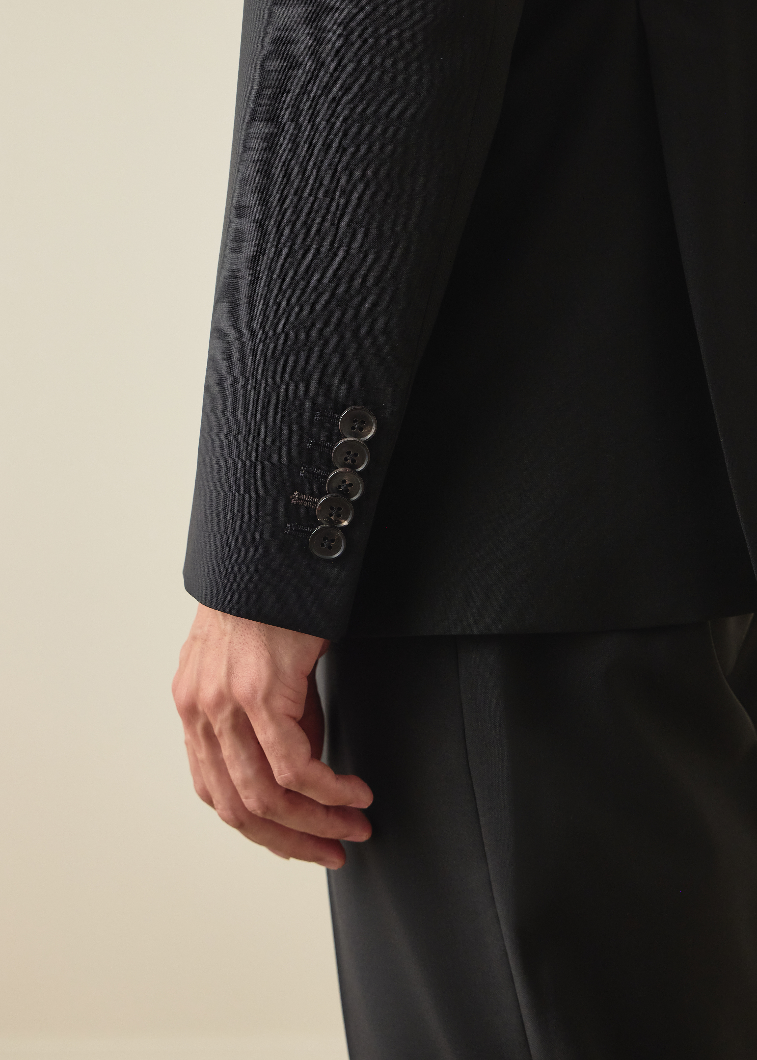 The Westbourne - Black Wool-Mohair Double-Breasted Evening Blazer thumbnail 8