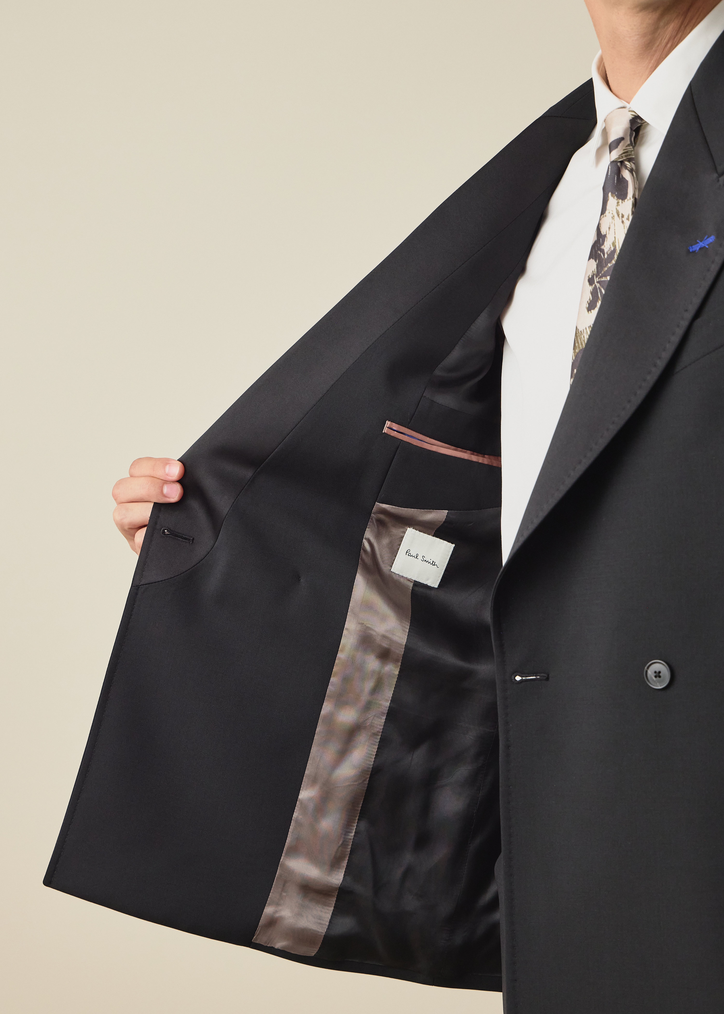 The Westbourne - Black Wool-Mohair Double-Breasted Evening Blazer thumbnail 2
