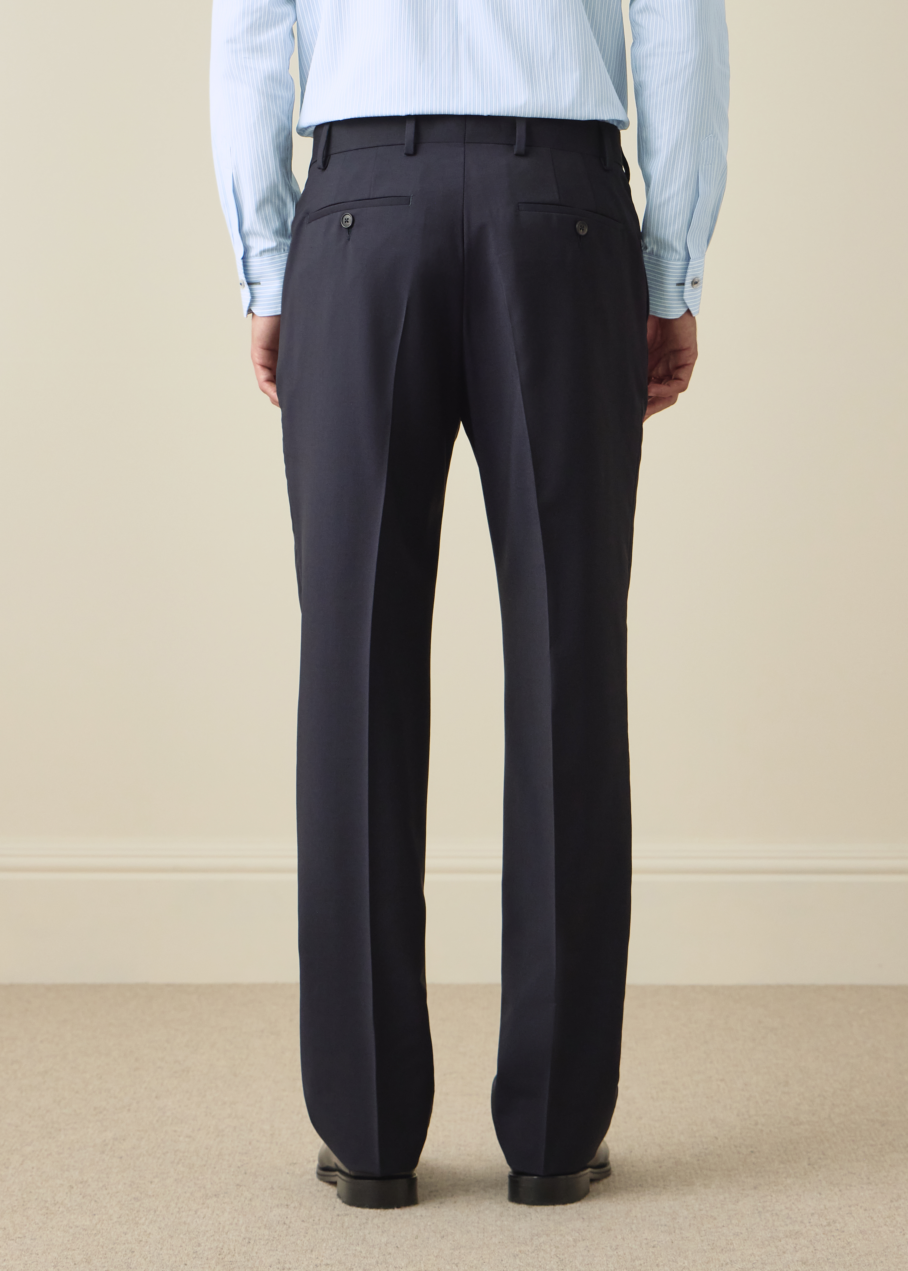 The Westbourne - Navy Wool-Mohair Trousers thumbnail 4
