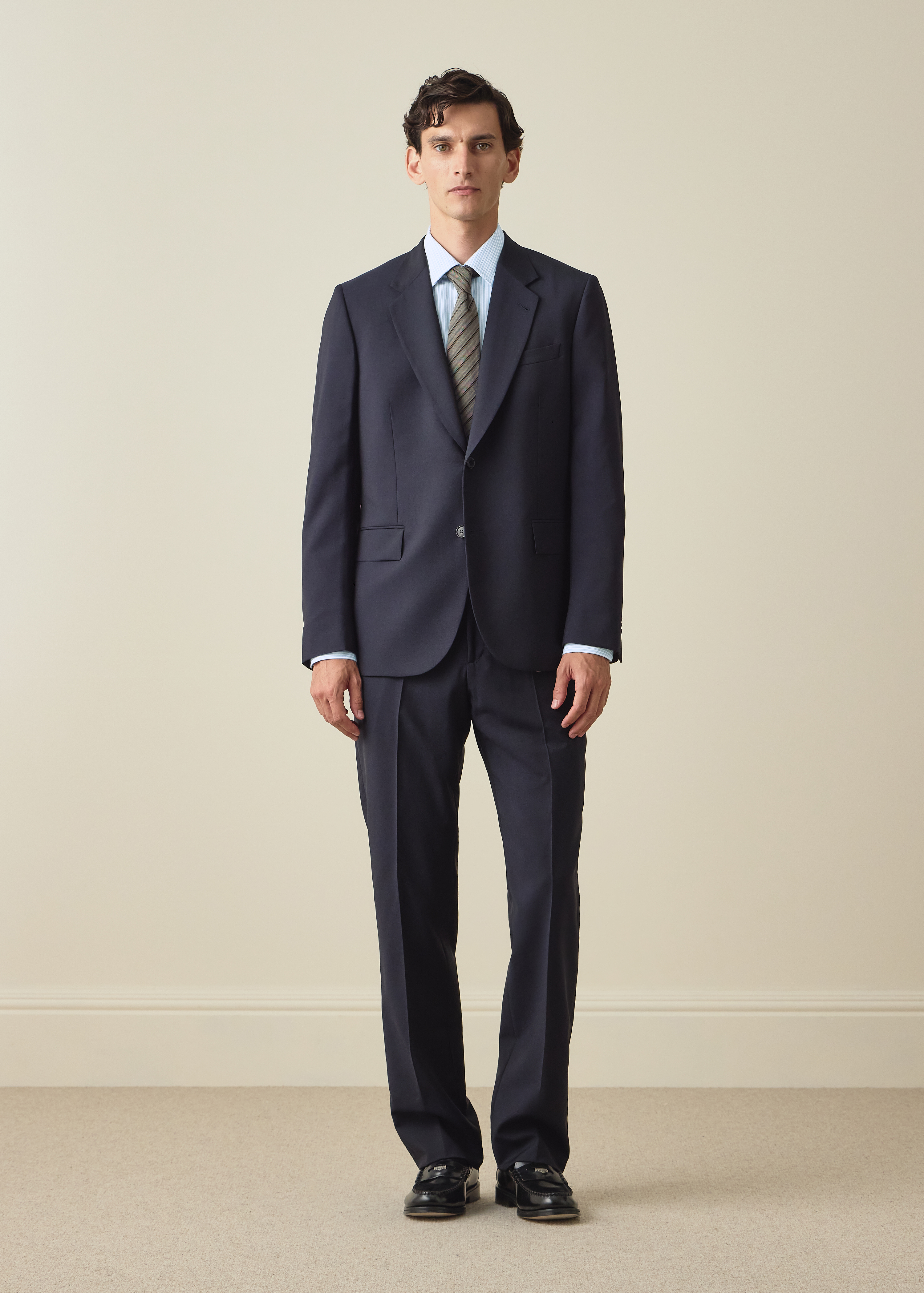 The Westbourne - Navy Wool-Mohair Trousers thumbnail 6
