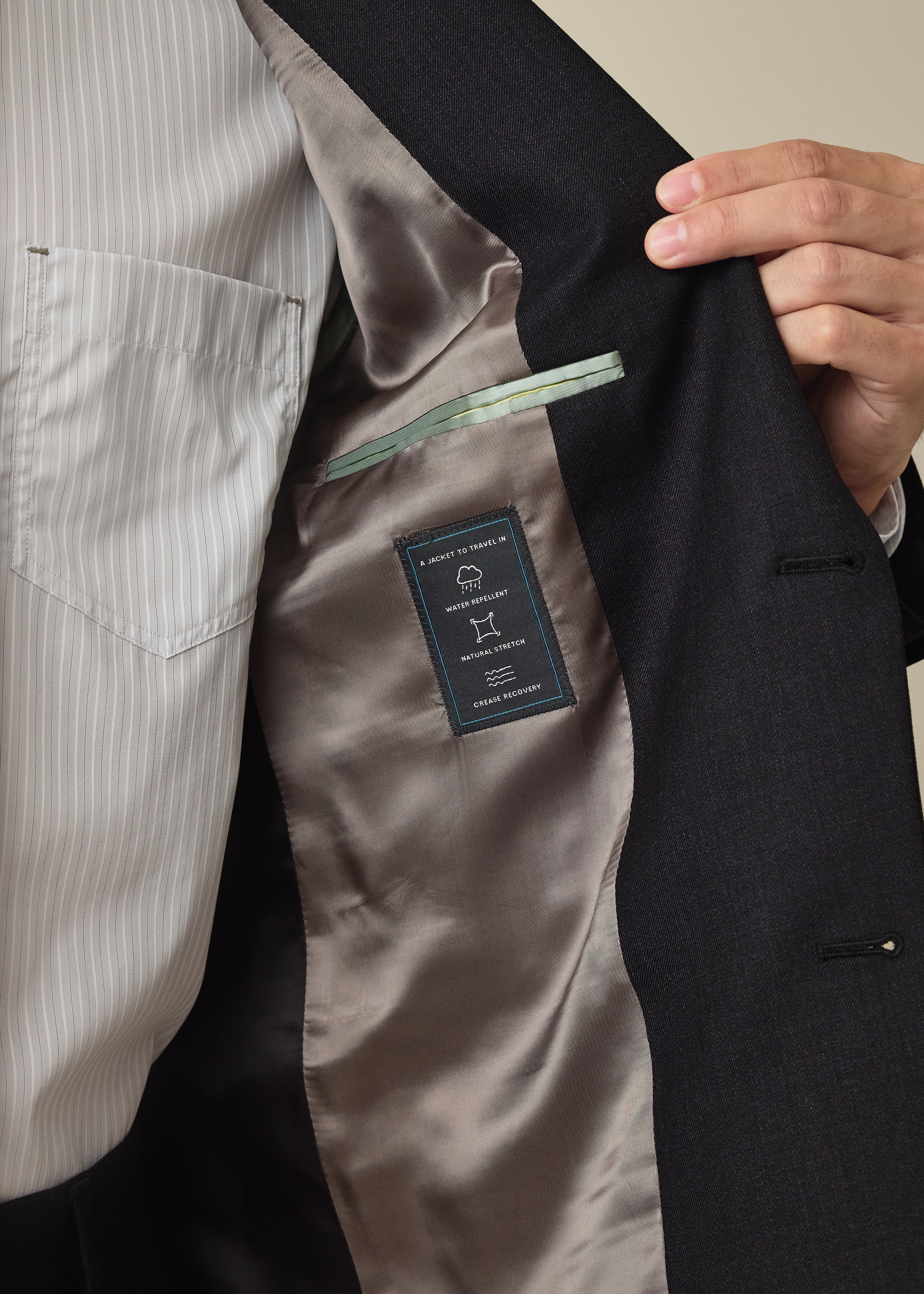 The Westbourne - Charcoal Wool 'A Suit To Travel In' Blazer thumbnail 3