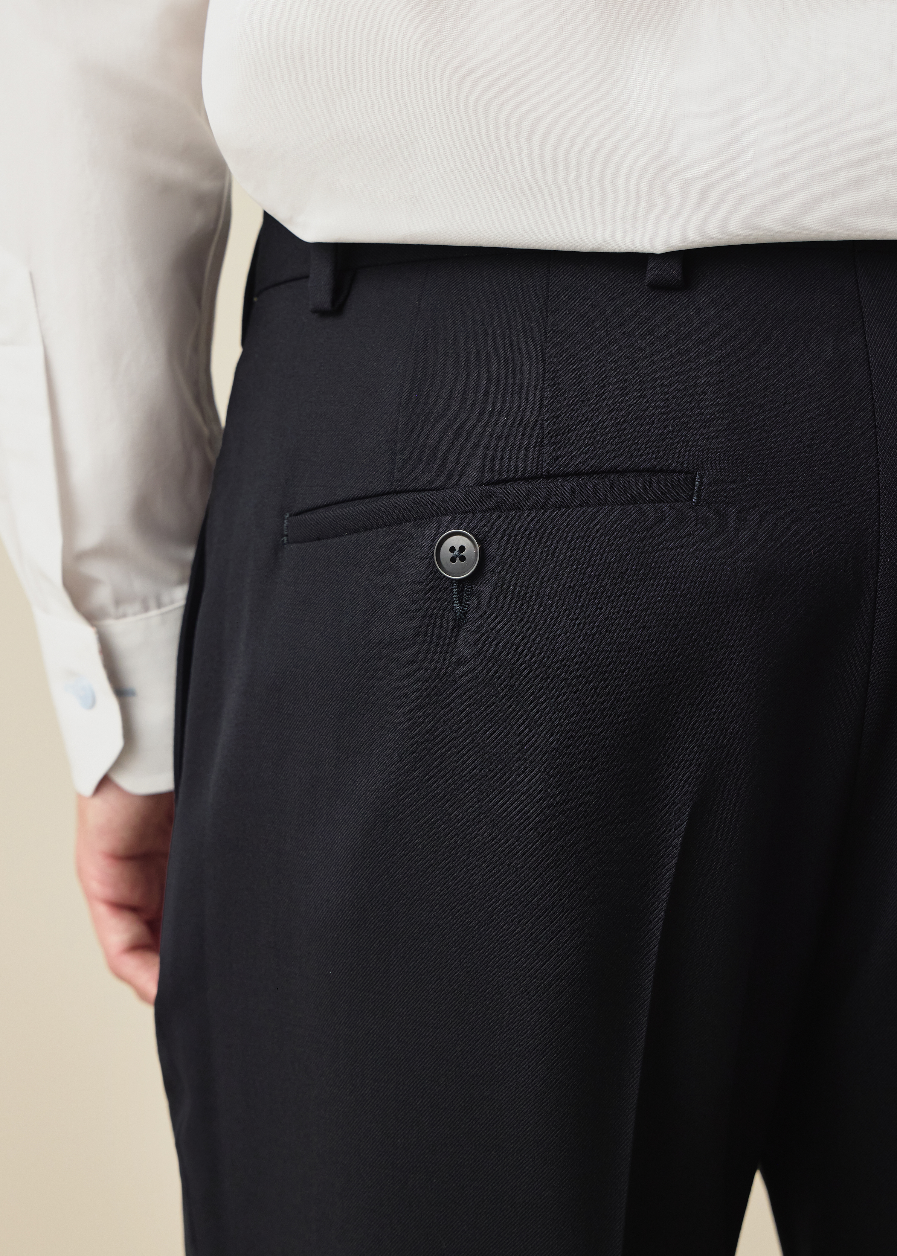 A Suit To Travel In - Relaxed-Fit Navy Wool Trousers thumbnail 5
