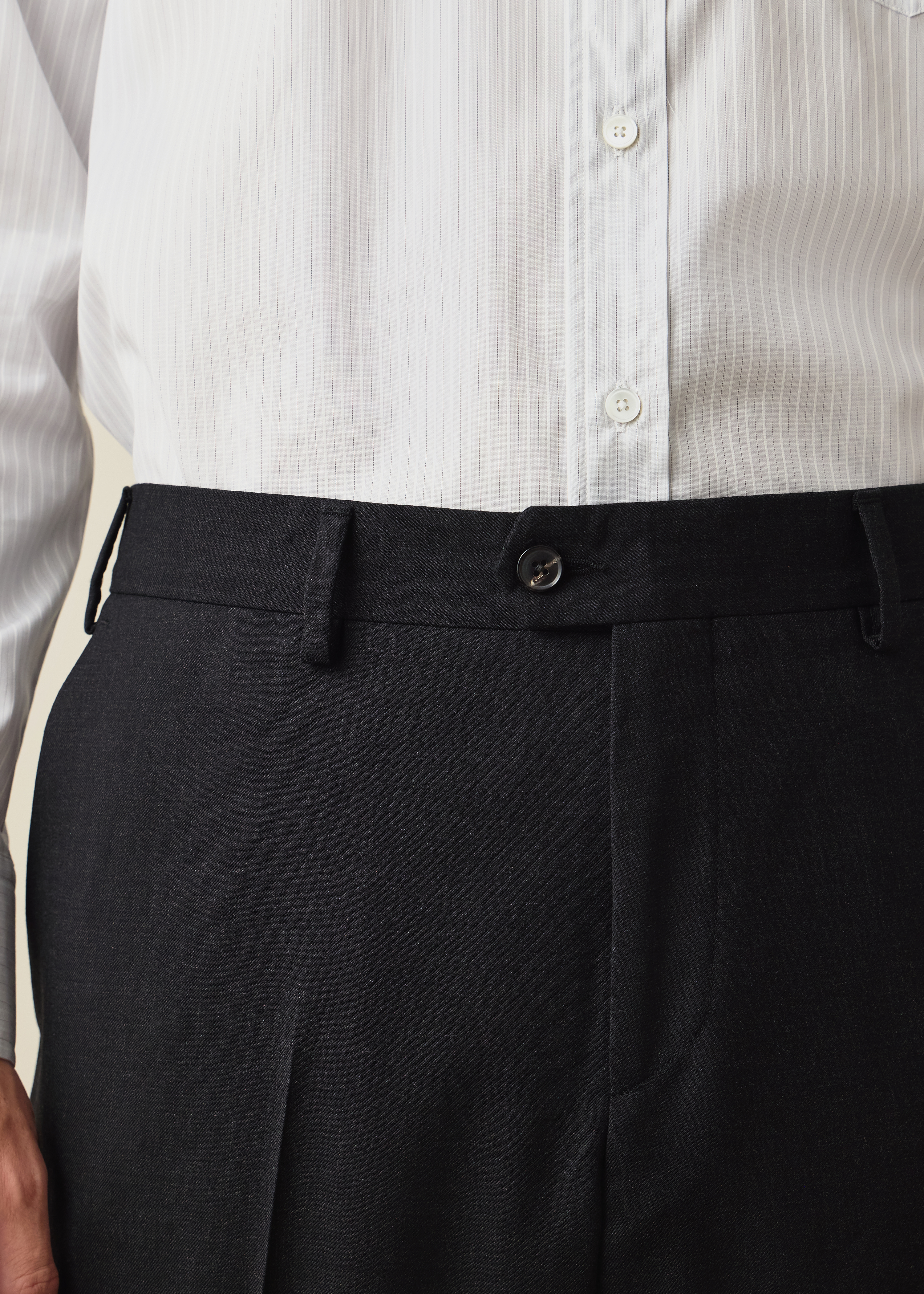 A Suit To Travel In - Relaxed-Fit Charcoal Wool Trousers thumbnail 3