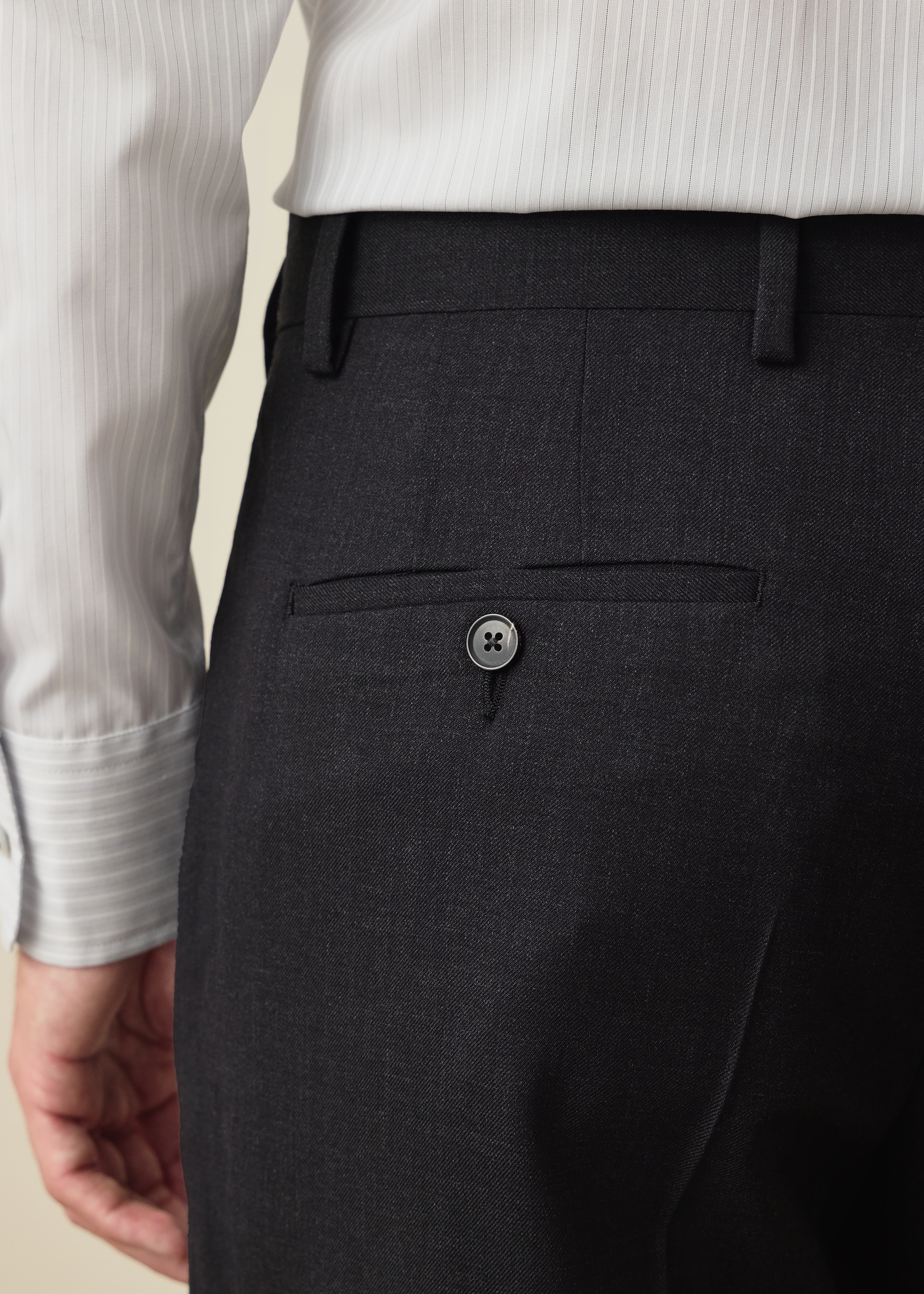 A Suit To Travel In - Relaxed-Fit Charcoal Wool Trousers thumbnail 5