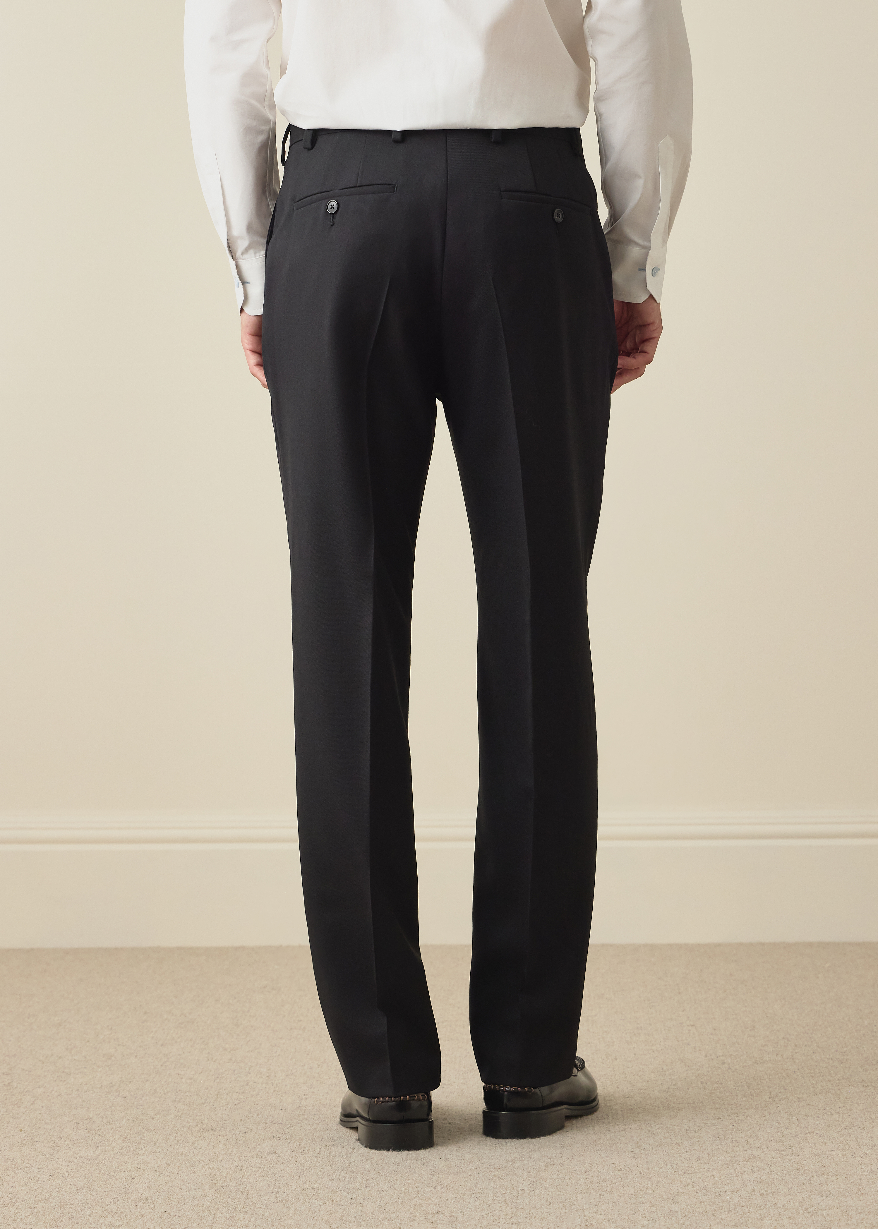 A Suit To Travel In - Relaxed-Fit Black Wool Trousers thumbnail 4