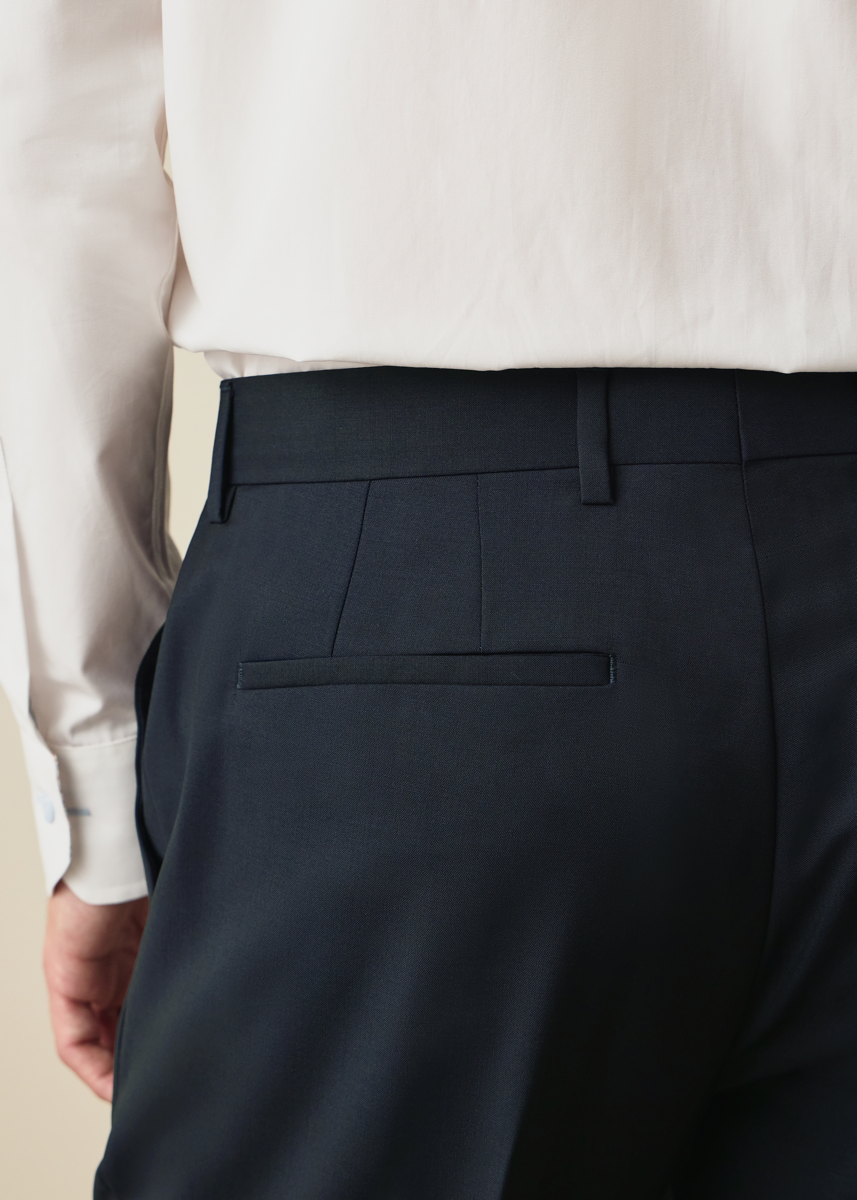The Brierley - Navy Wool-Mohair Trousers thumbnail 5