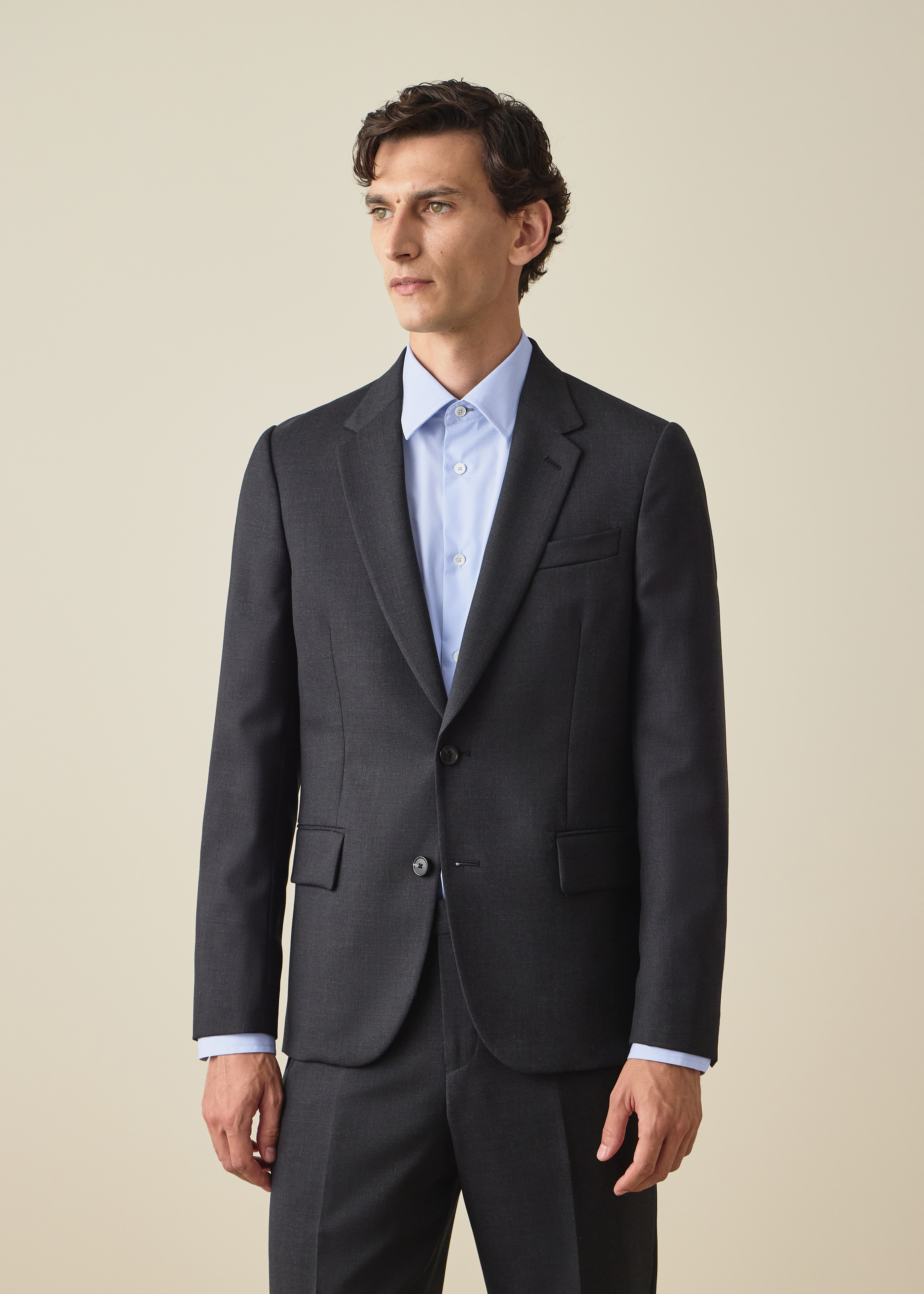 The Soho - Tailored-Fit Charcoal Wool 'A Suit To Travel In' Blazer thumbnail 2