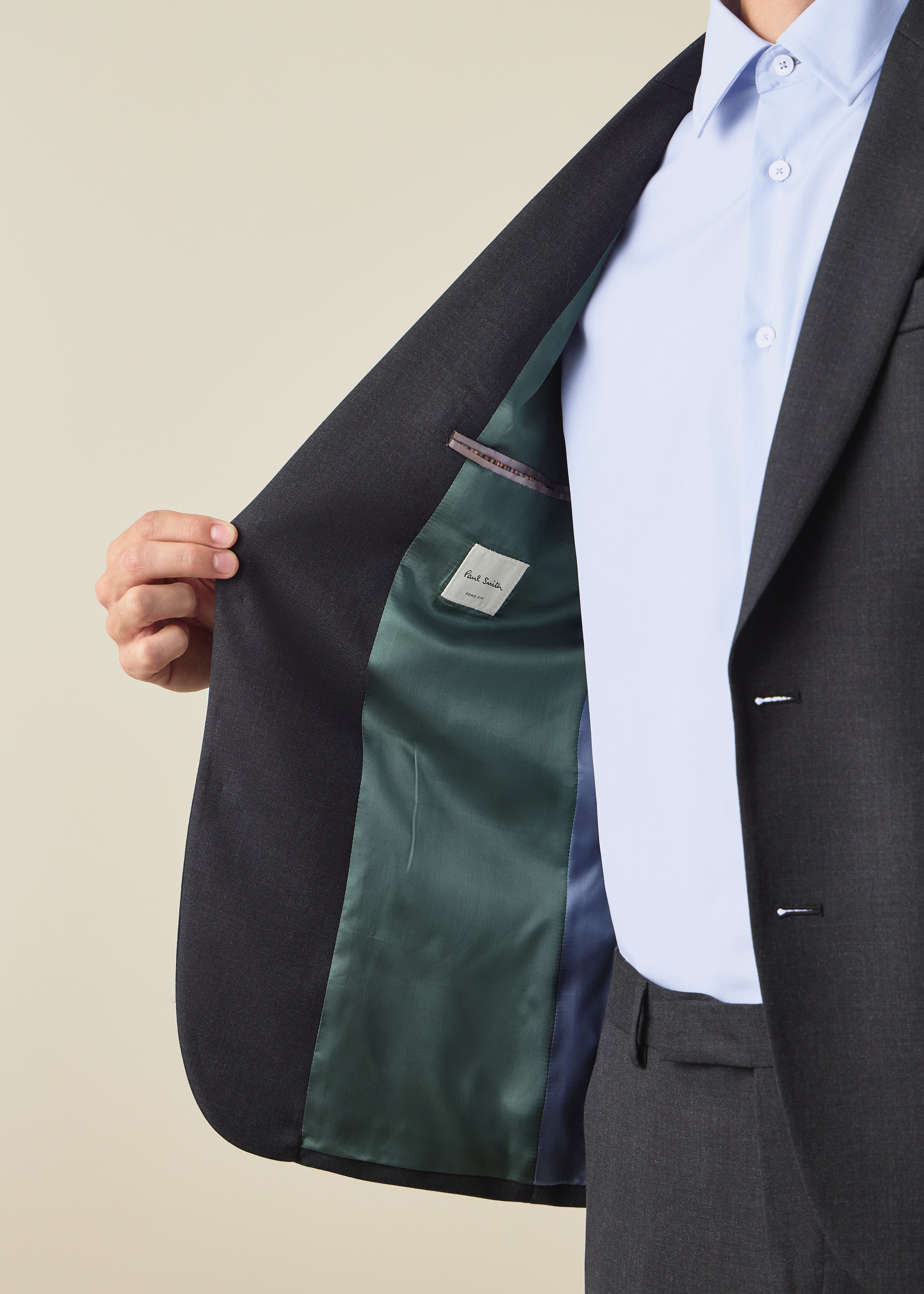The Soho - Tailored-Fit Charcoal Wool 'A Suit To Travel In' Blazer thumbnail 6
