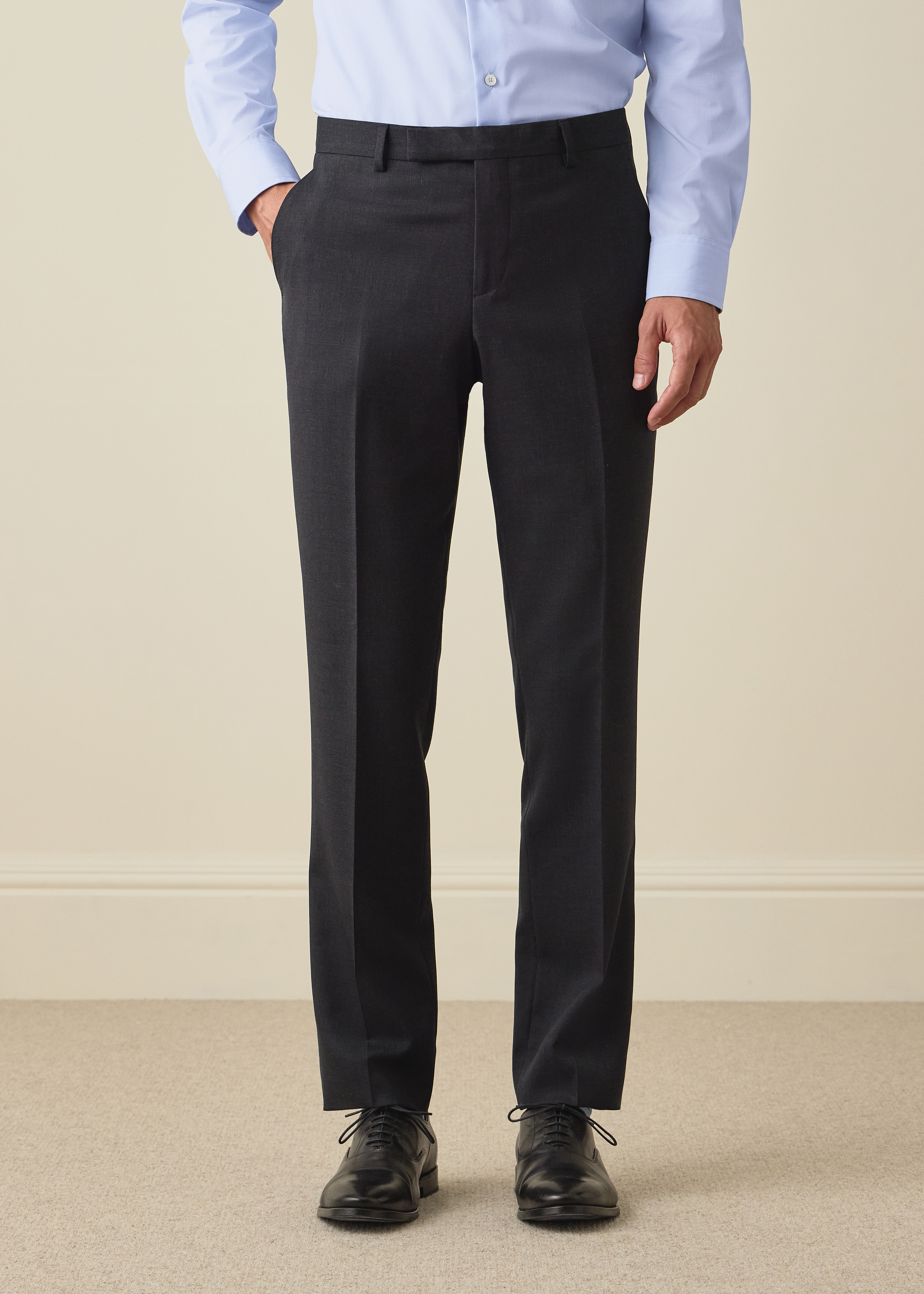 A Suit To Travel In - Slim-Fit Charcoal Wool Trousers thumbnail 2