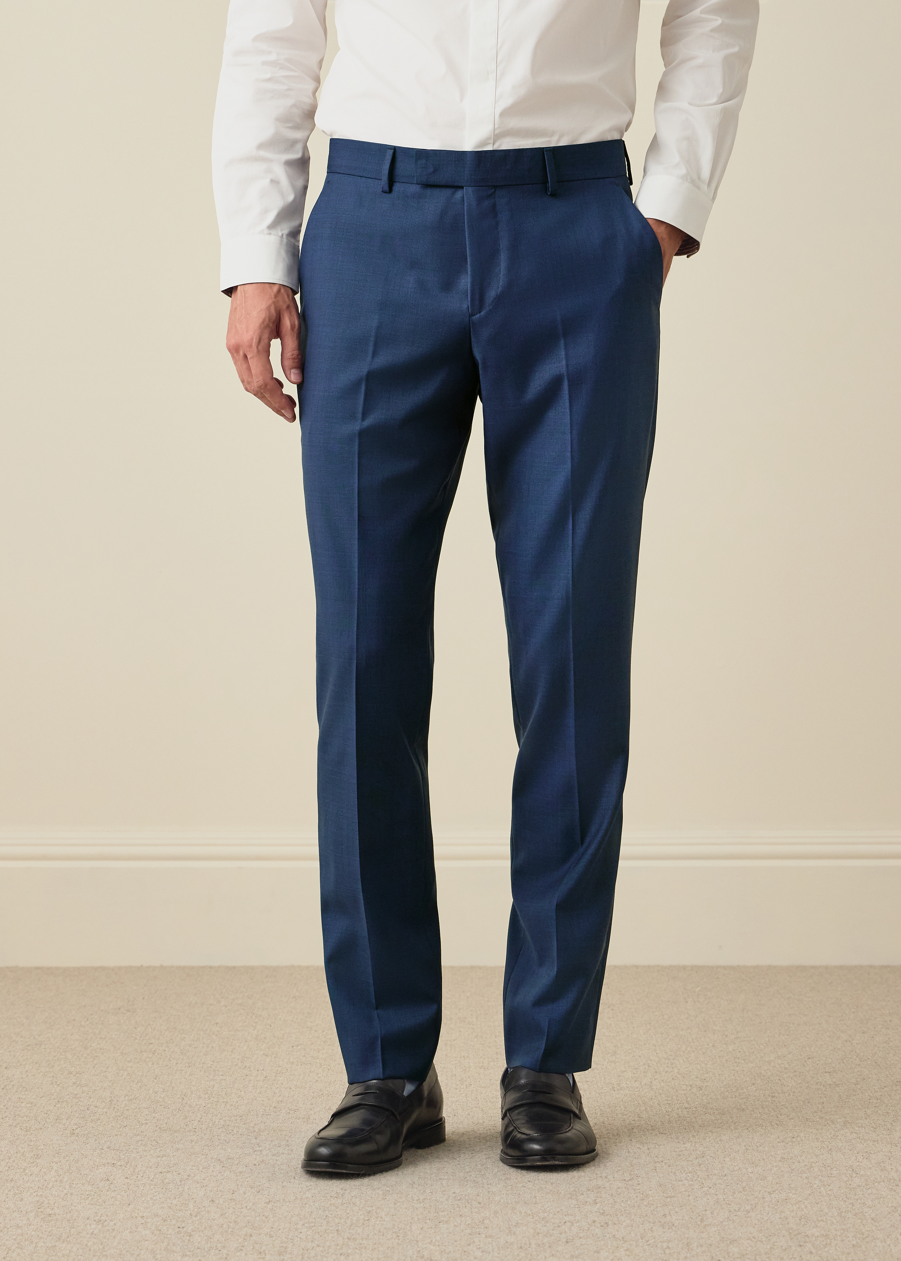 The Soho - Mid Blue Sharkskin Wool Suit thumbnail 8