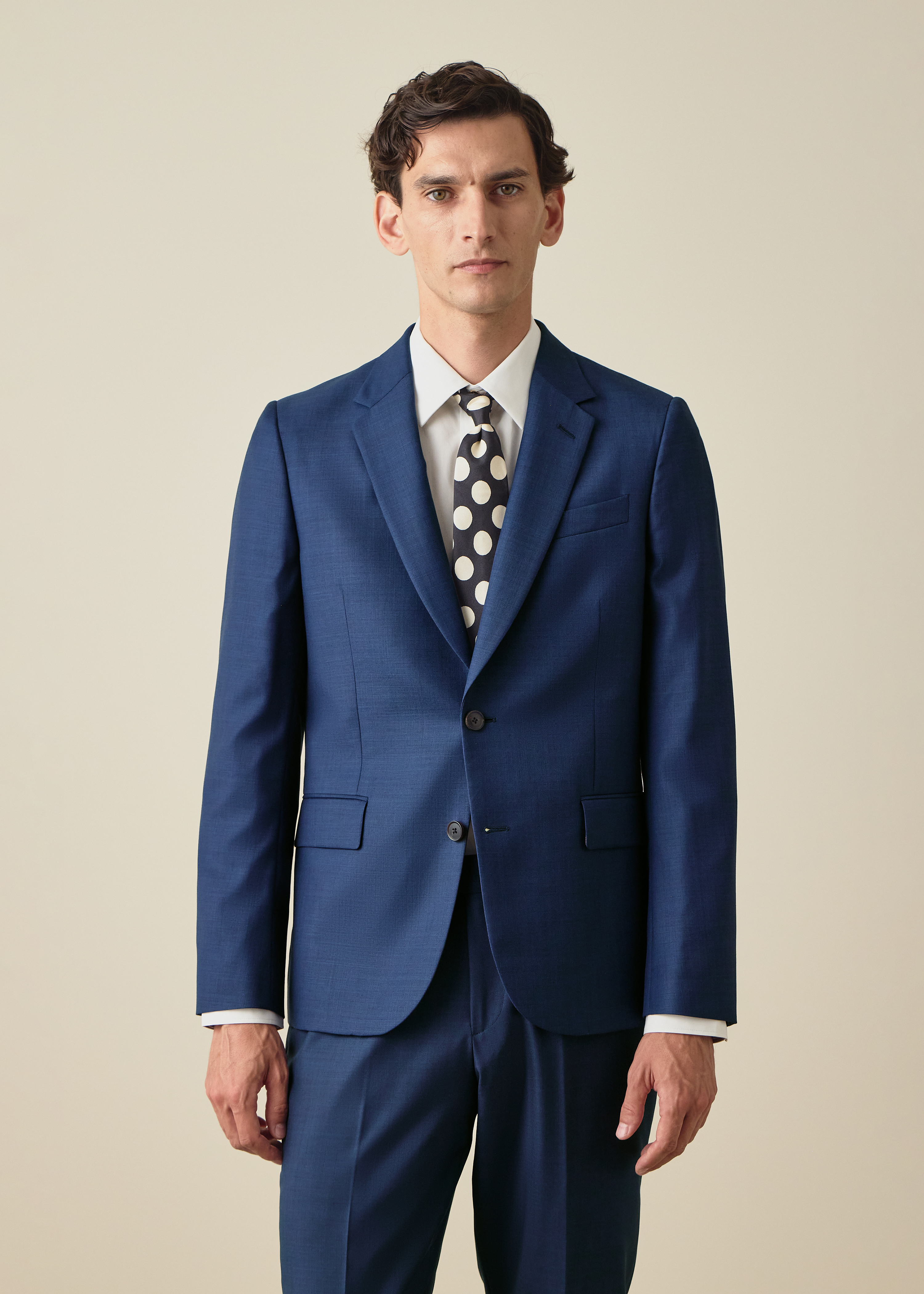 The Soho - Mid Blue Sharkskin Wool Suit thumbnail 4