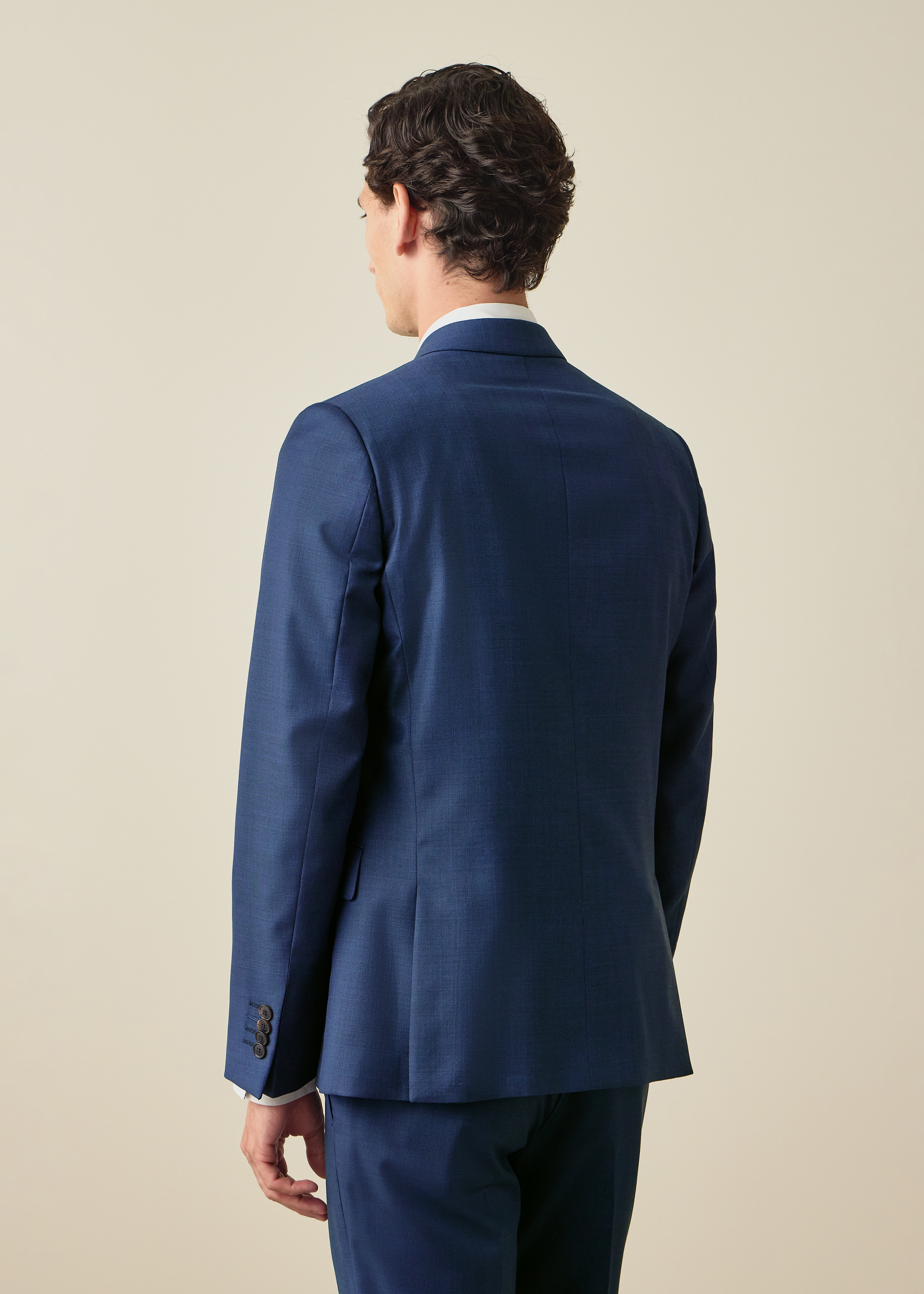 The Soho - Mid Blue Sharkskin Wool Suit thumbnail 6