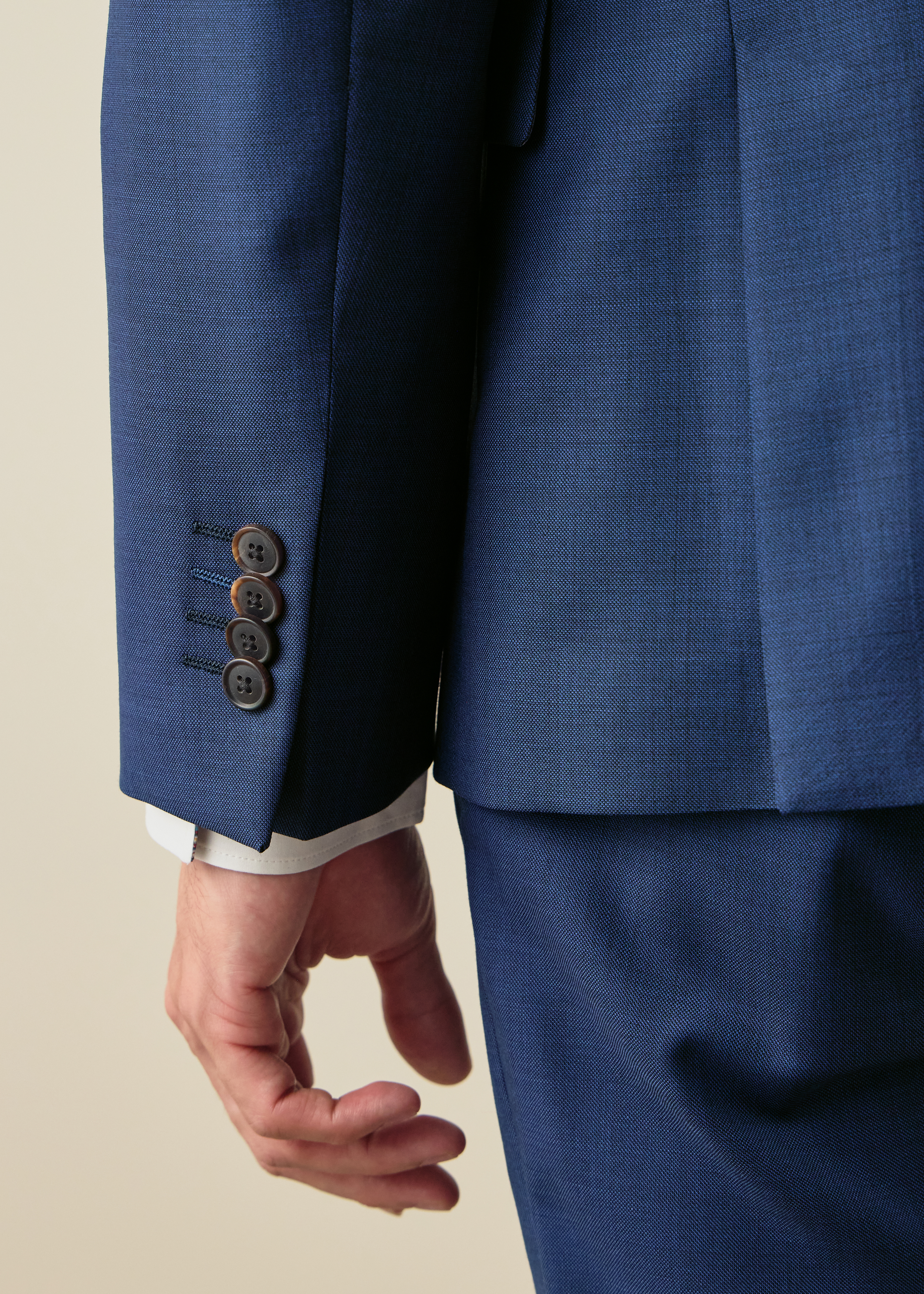 The Soho - Mid Blue Sharkskin Wool Suit thumbnail 7