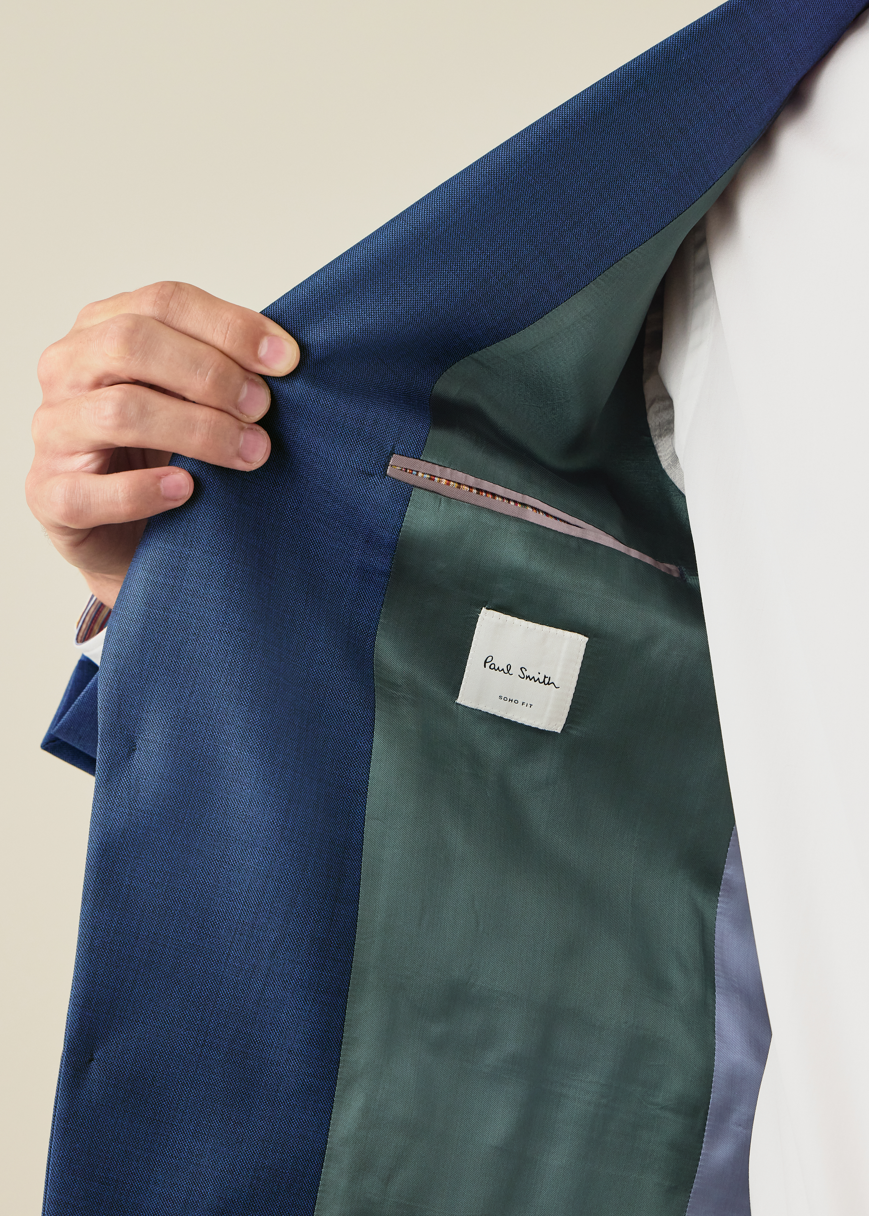 The Soho - Mid Blue Sharkskin Wool Suit thumbnail 3