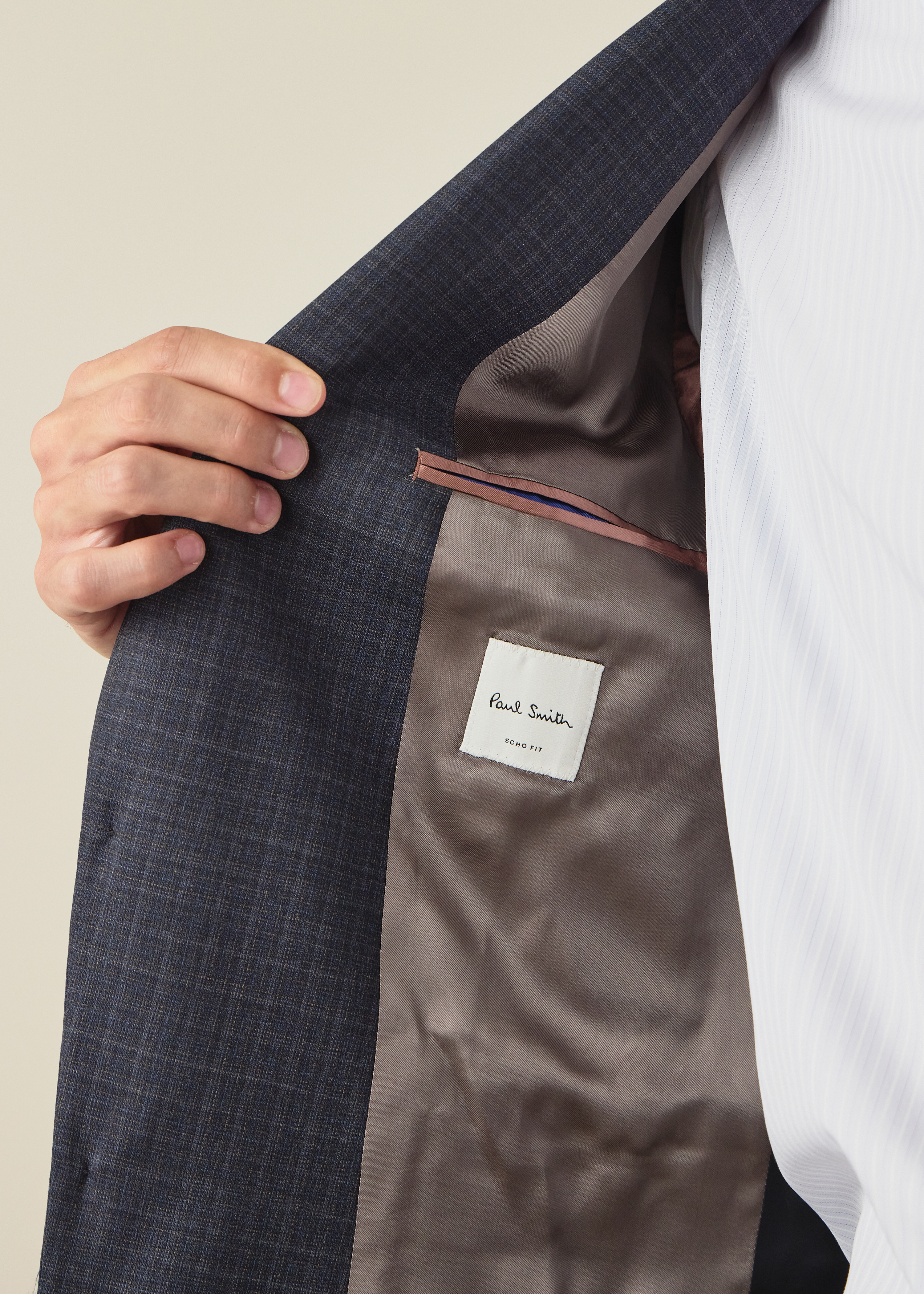 The Soho - Mid-Blue Micro Check Wool Two-Piece Suit thumbnail 3