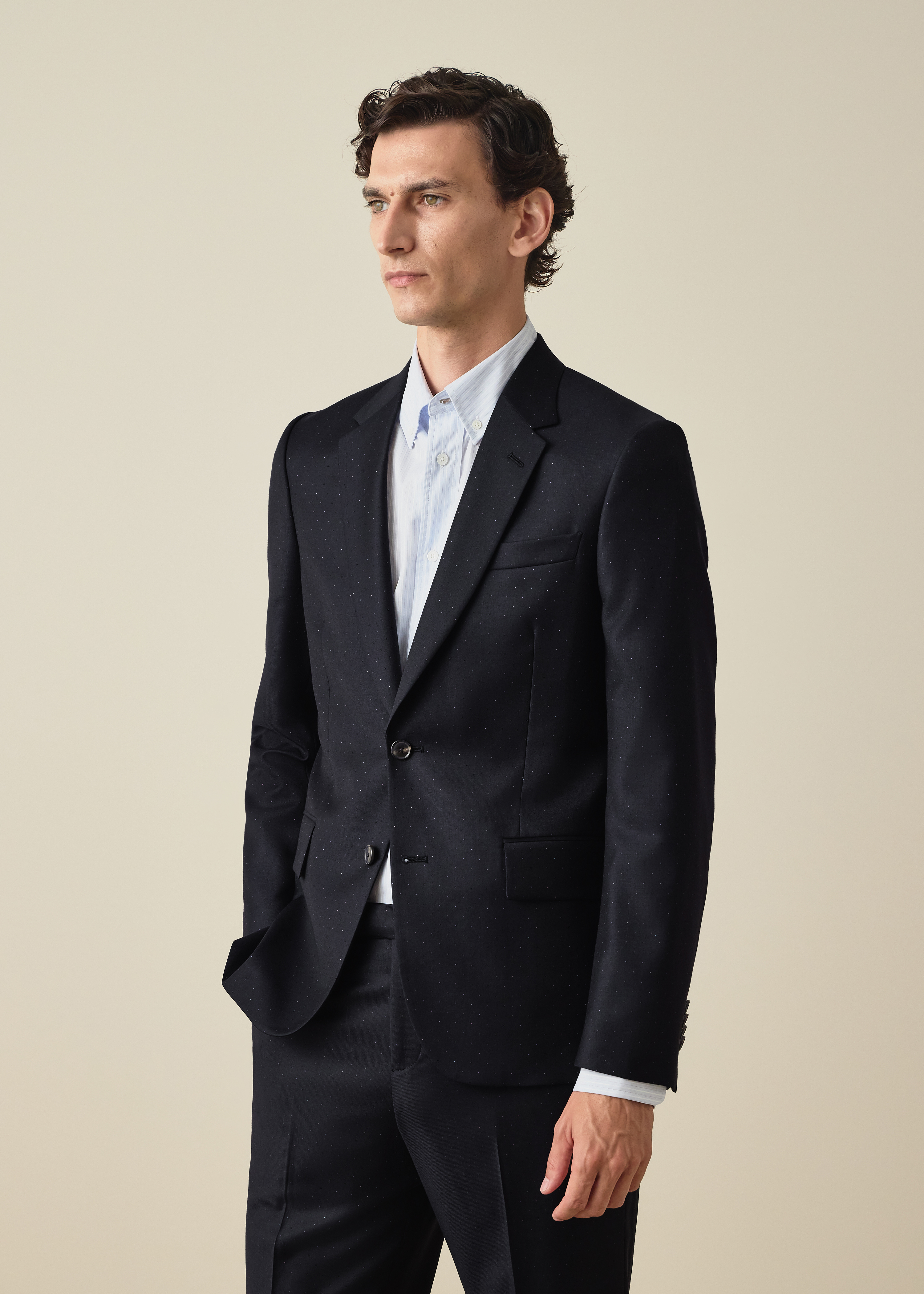 The Soho - Navy Pin Dot Wool Two-Piece Suit thumbnail 4