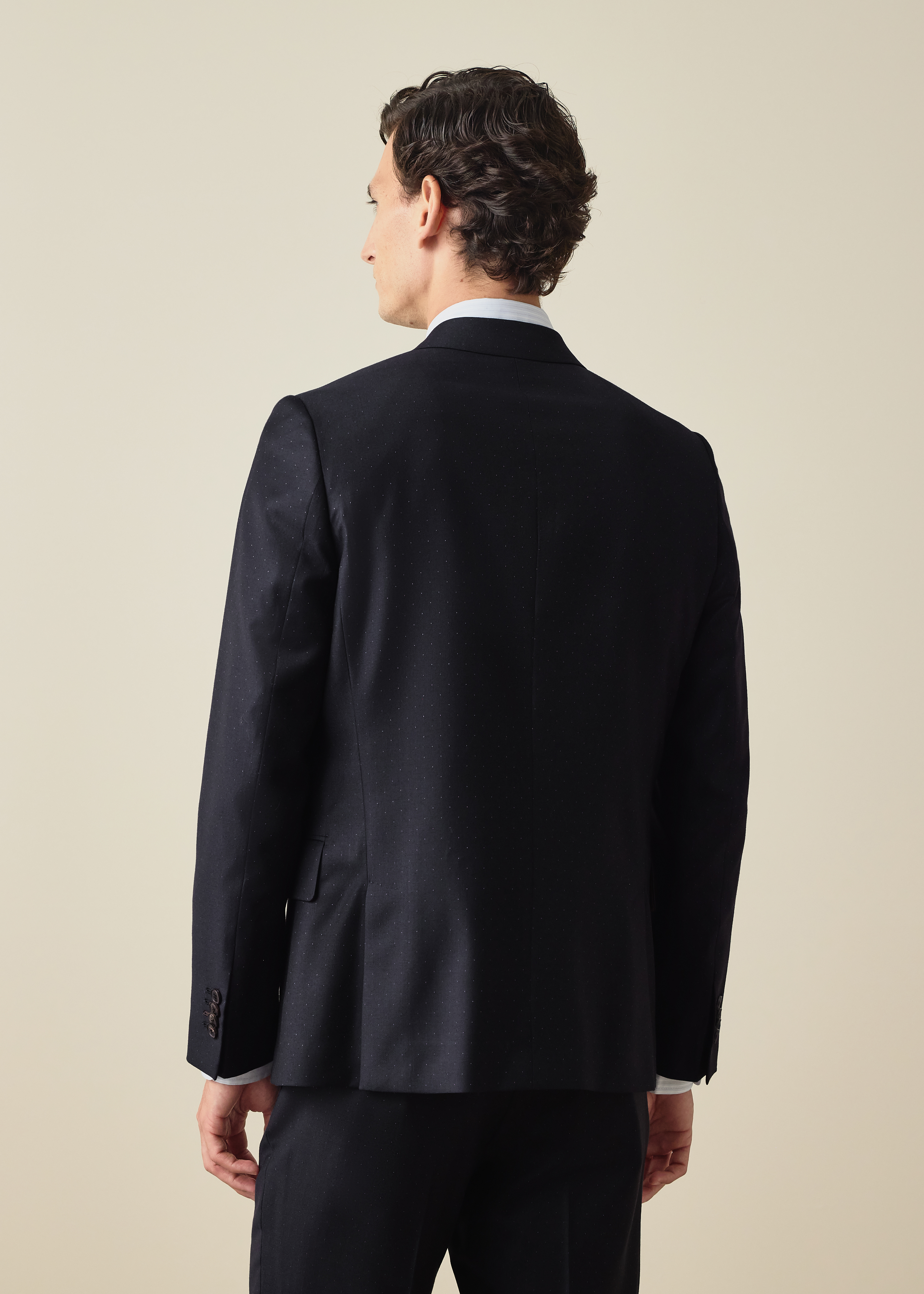 The Soho - Navy Pin Dot Wool Two-Piece Suit thumbnail 5