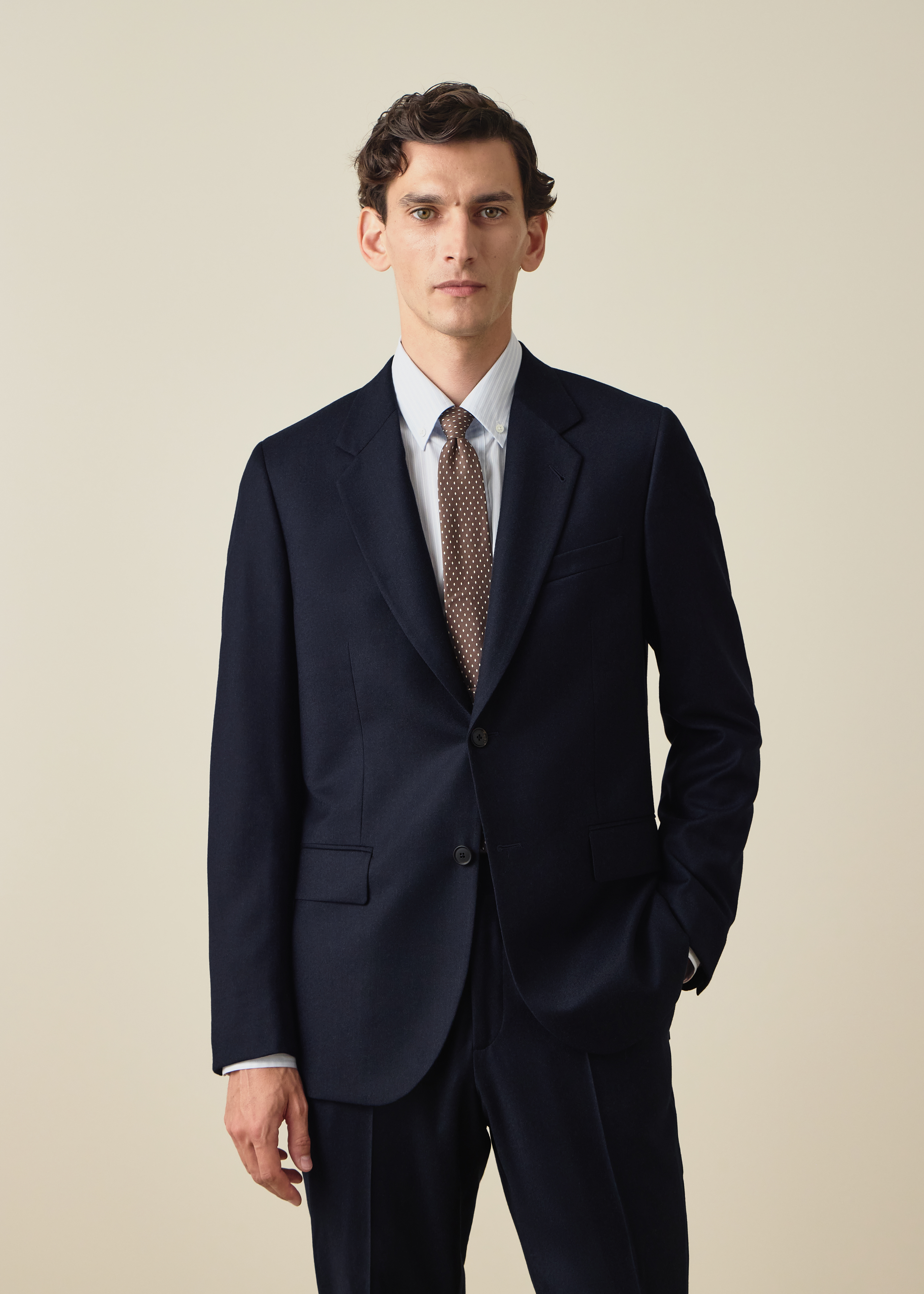 The Westbourne - Navy Wool-Cashmere Flannel Blazer thumbnail 2