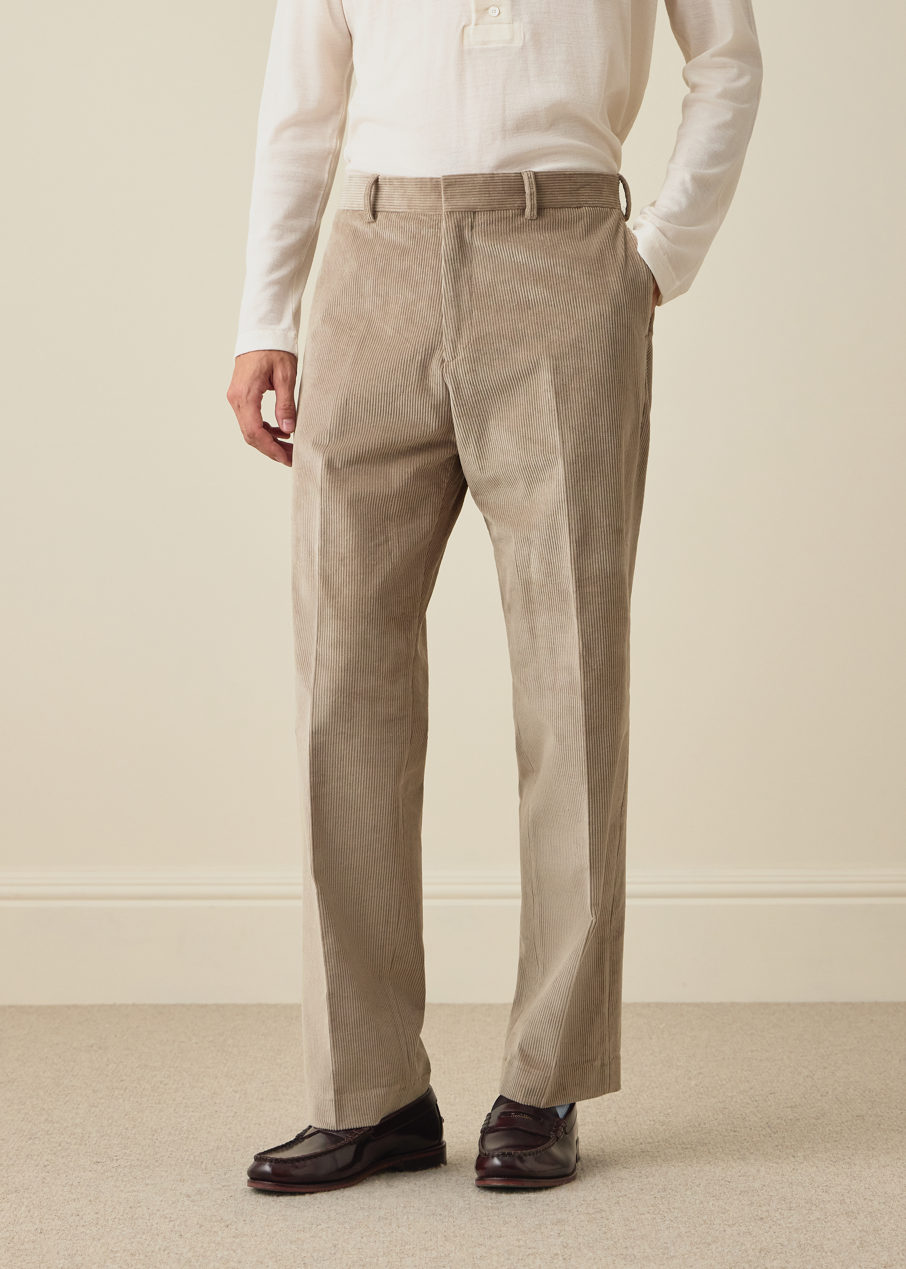 Relaxed-Fit Sand Corduroy Trousers thumbnail 2
