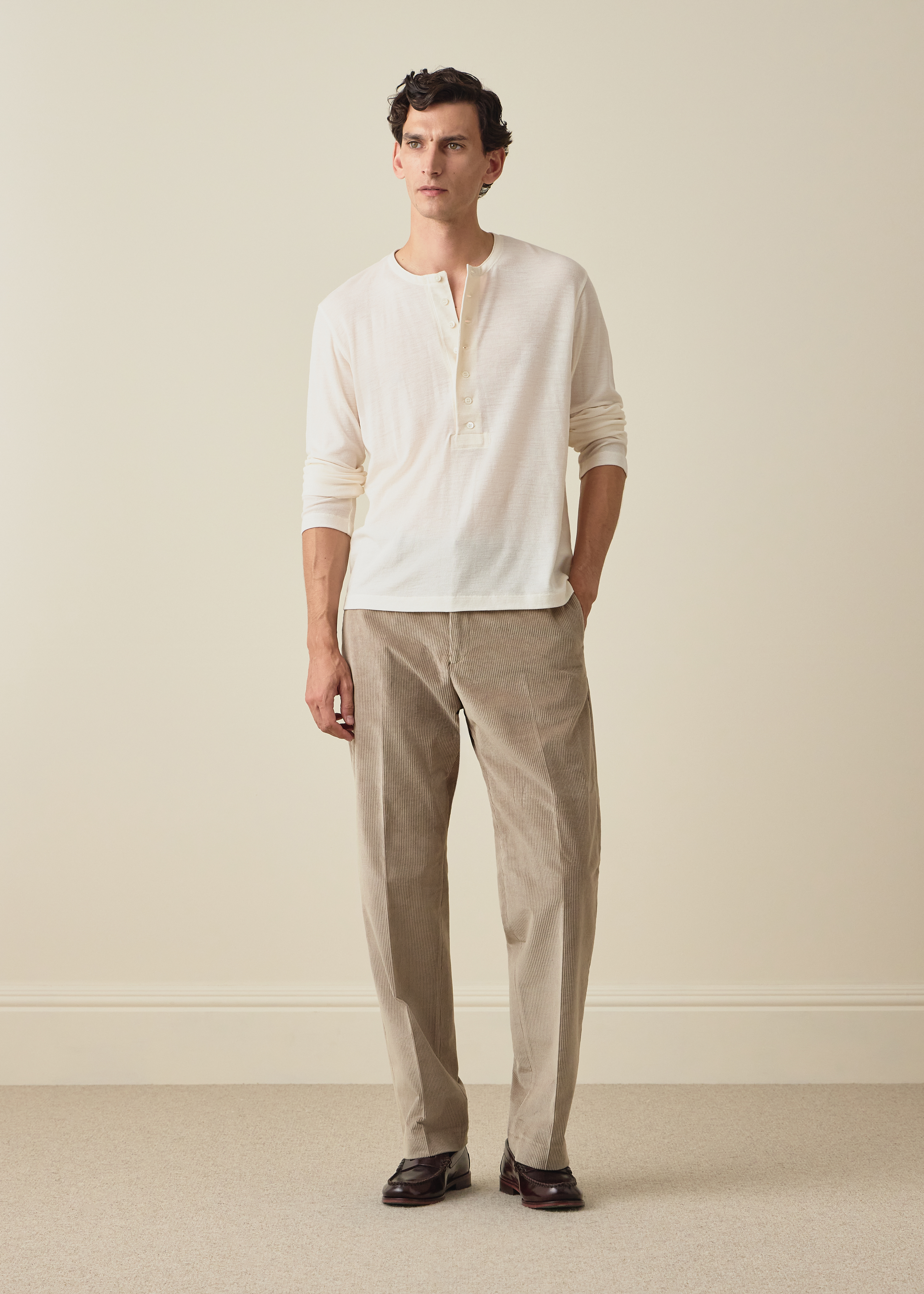 Relaxed-Fit Sand Corduroy Trousers thumbnail 9