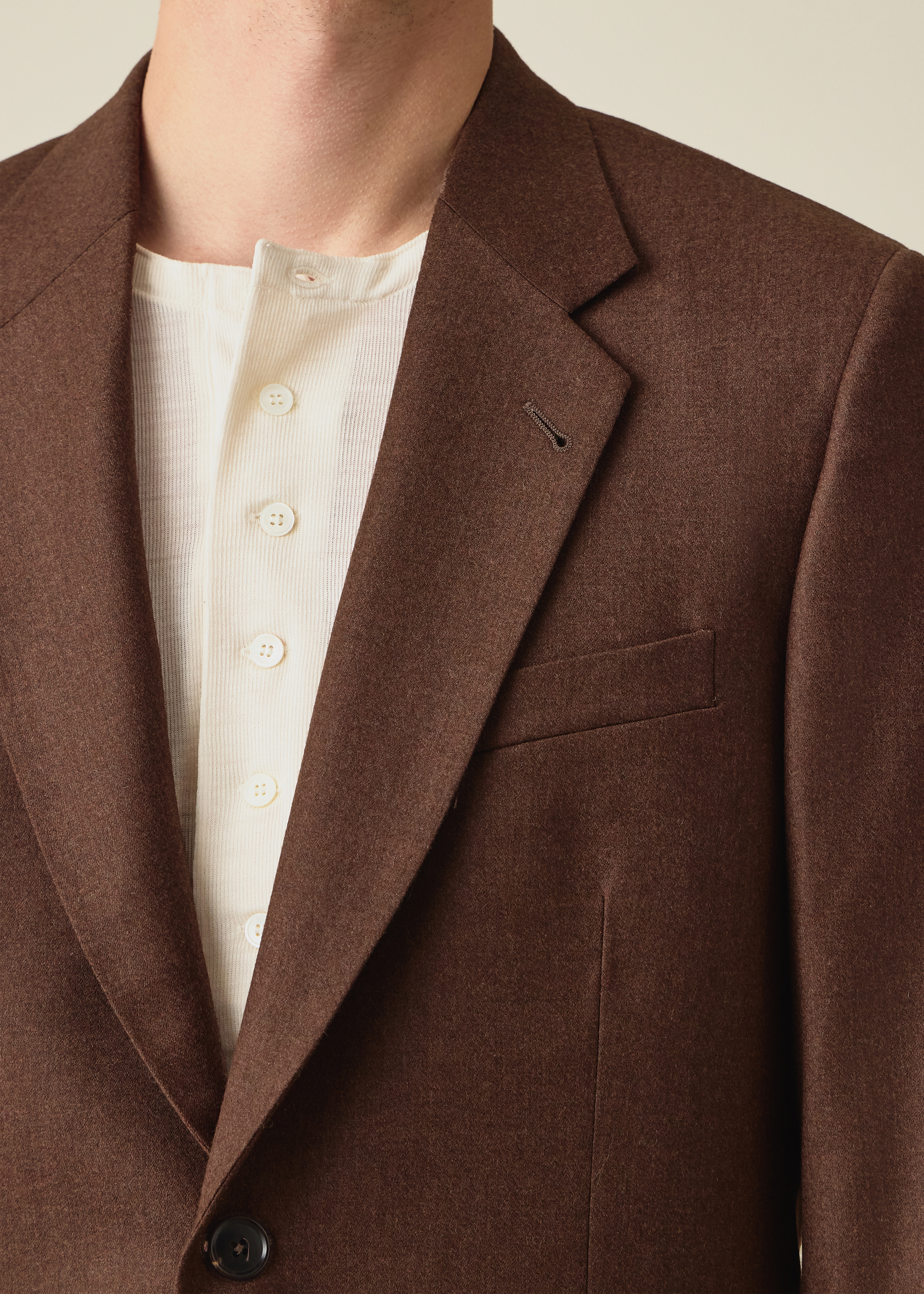 The Westbourne - Brown Wool-Cashmere Flannel Blazer thumbnail 7