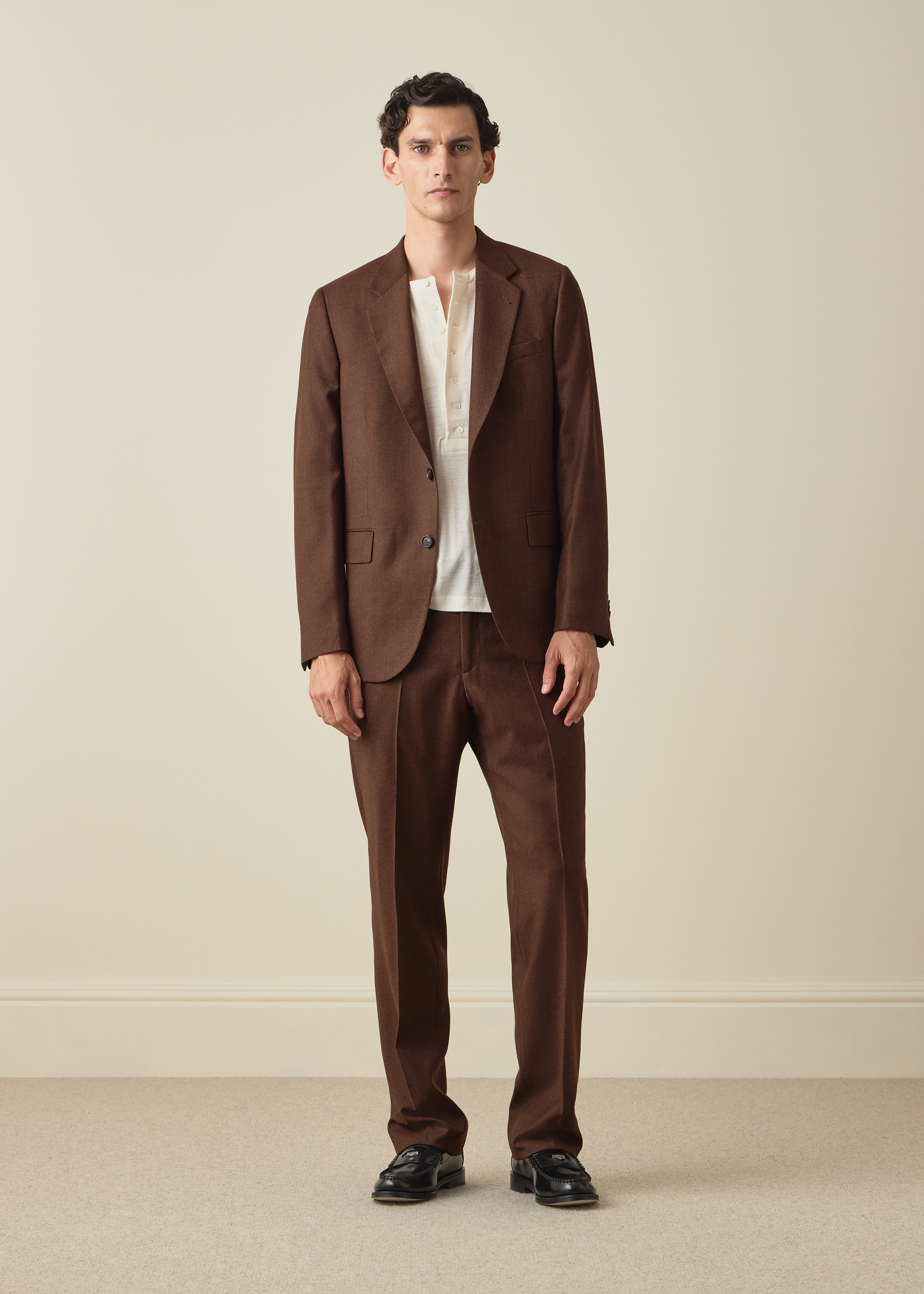 The Westbourne - Brown Wool-Cashmere Flannel Two-Piece Suit thumbnail 2