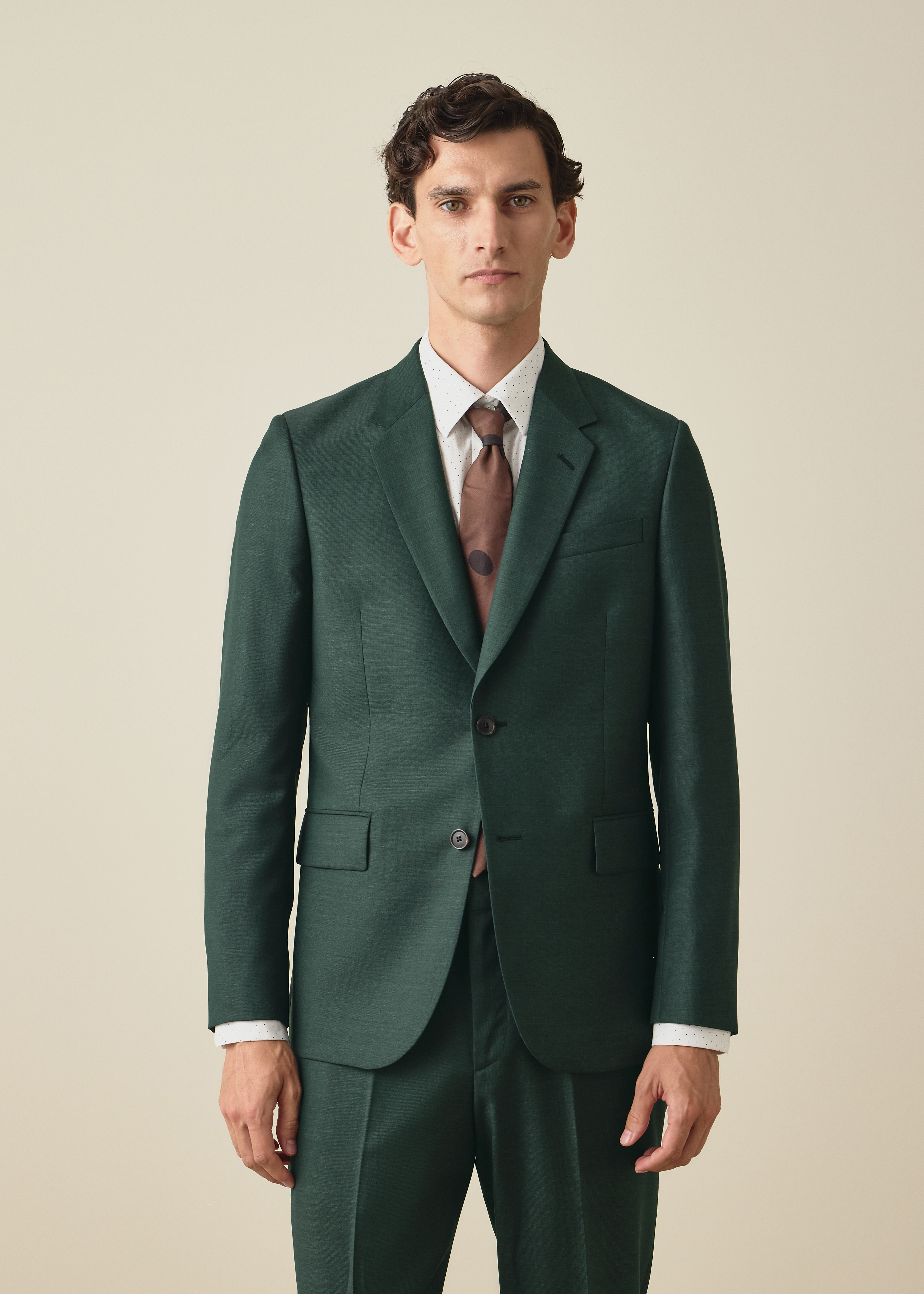 The Brierley - Teal Green Sharkskin Wool Blazer thumbnail 2