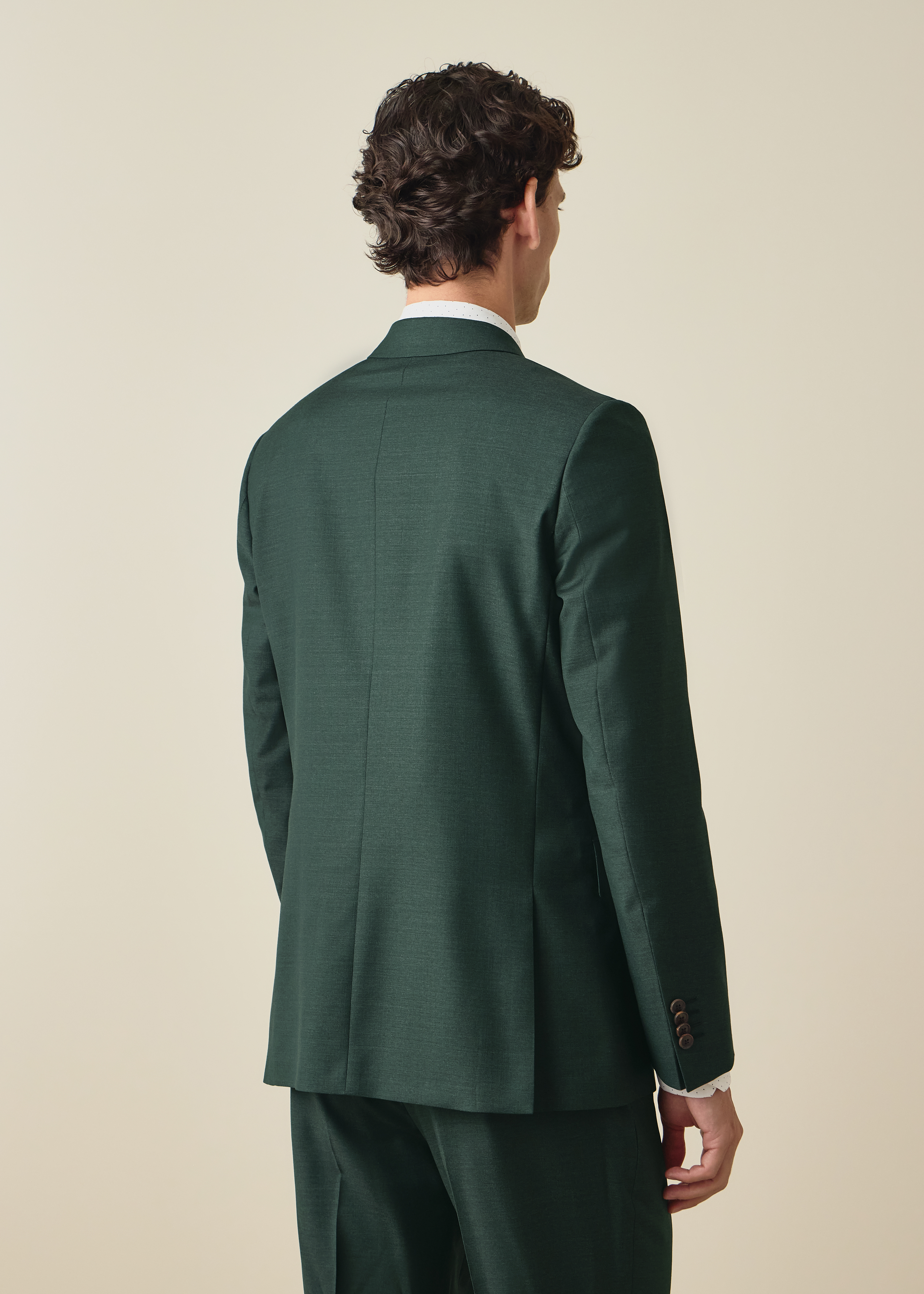 The Brierley - Teal Green Sharkskin Wool Blazer thumbnail 4