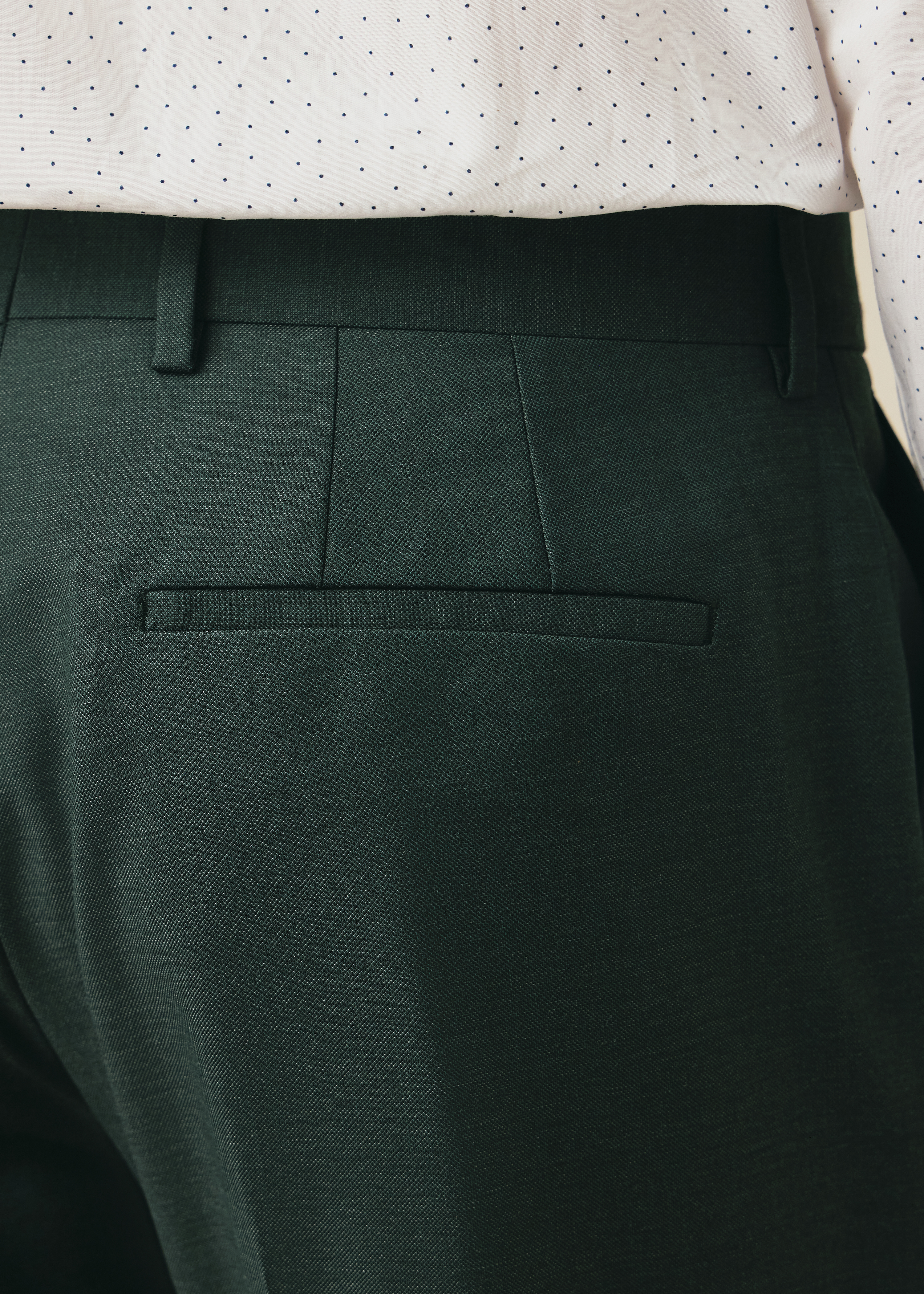 The Brierley - Teal Green Sharkskin Wool Trousers thumbnail 5
