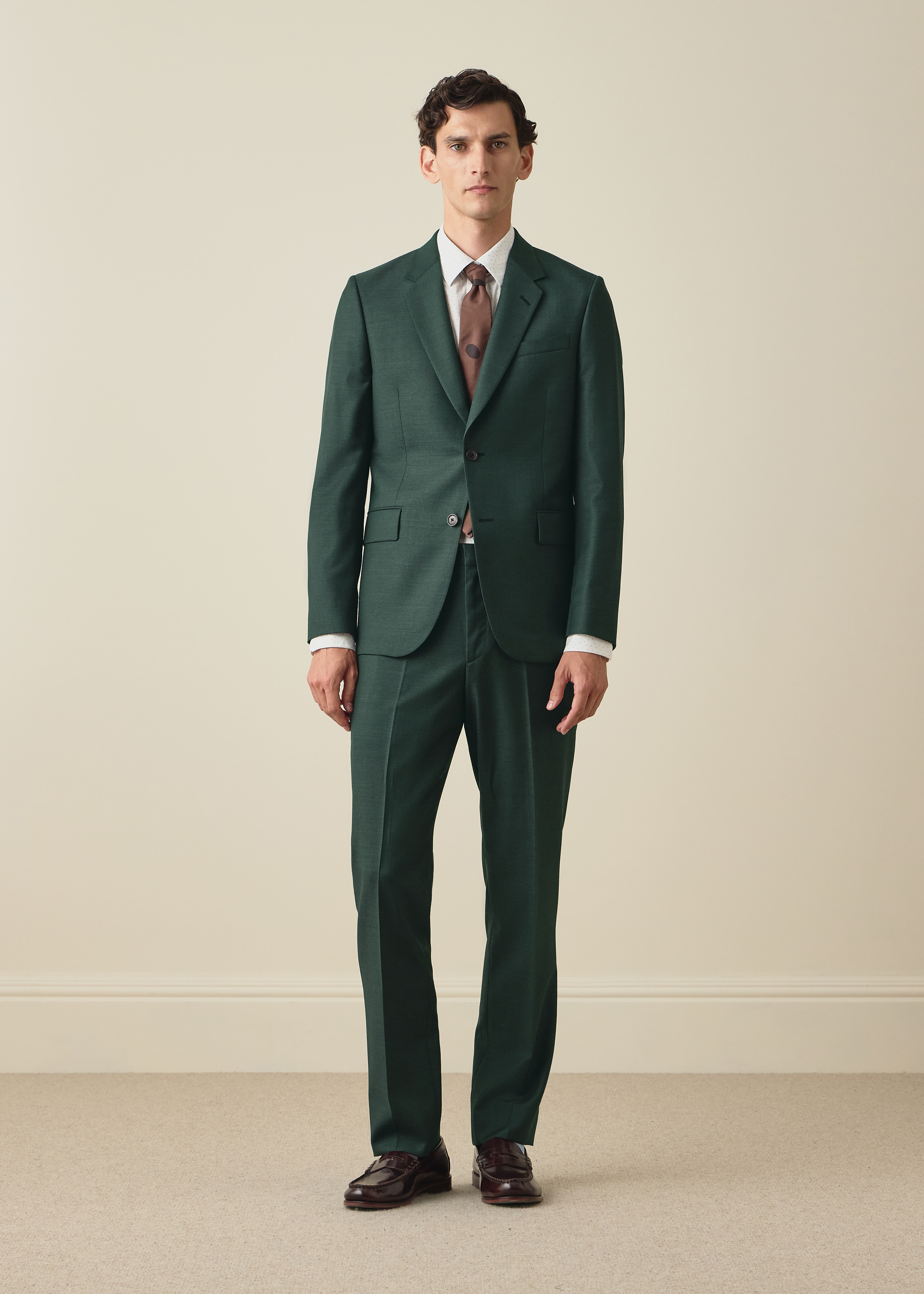 The Brierley - Teal Green Sharkskin Wool Trousers thumbnail 6