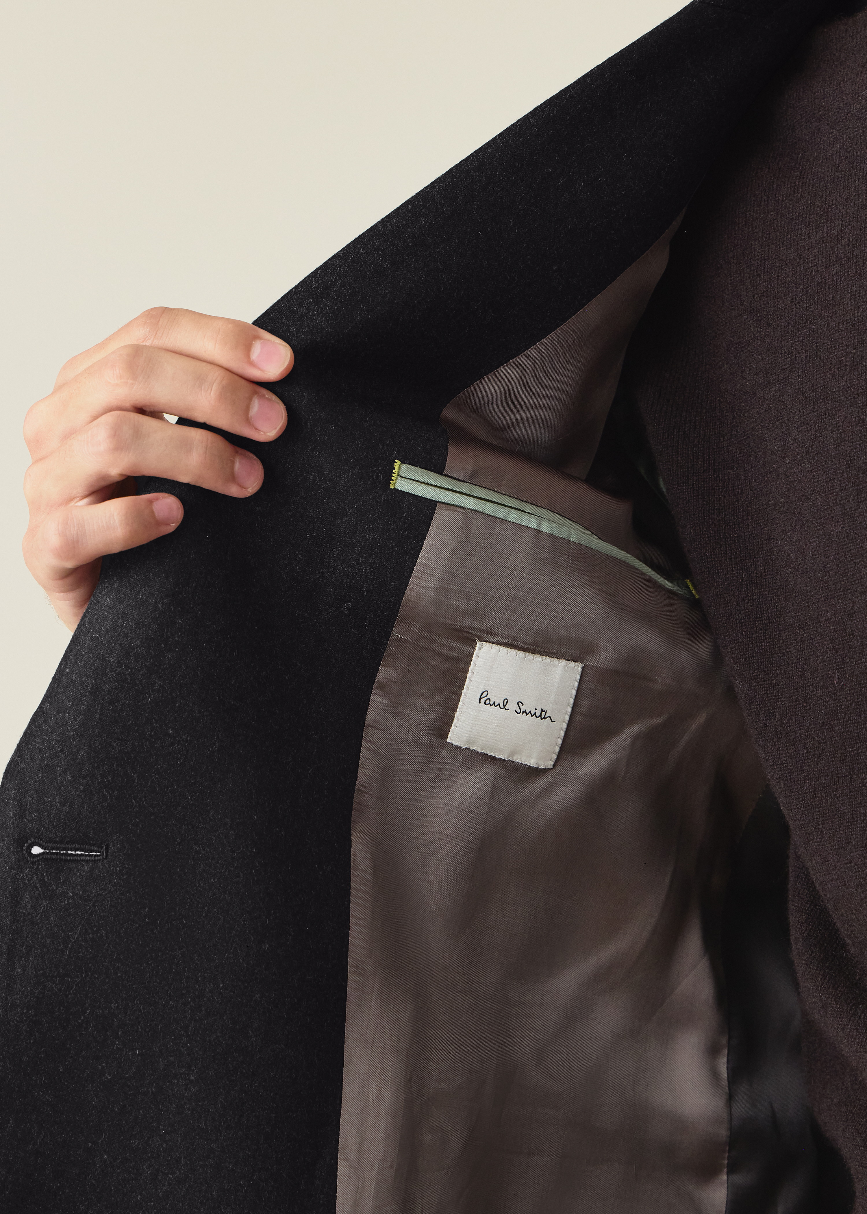 Charcoal Wool-Cashmere Flannel Double-Breasted Blazer thumbnail 7
