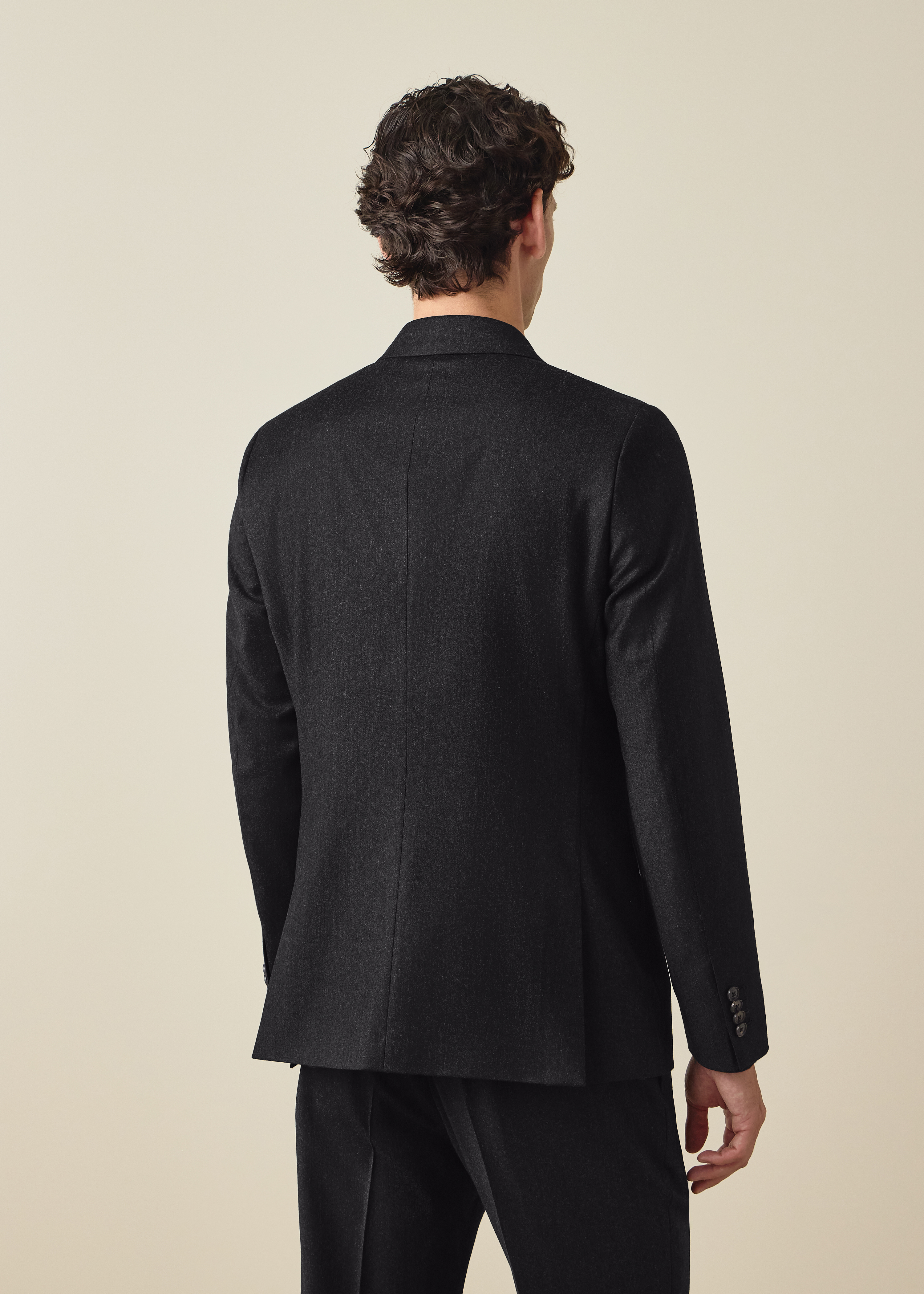 Charcoal Wool-Cashmere Flannel Double-Breasted Two-Piece Suit thumbnail 5