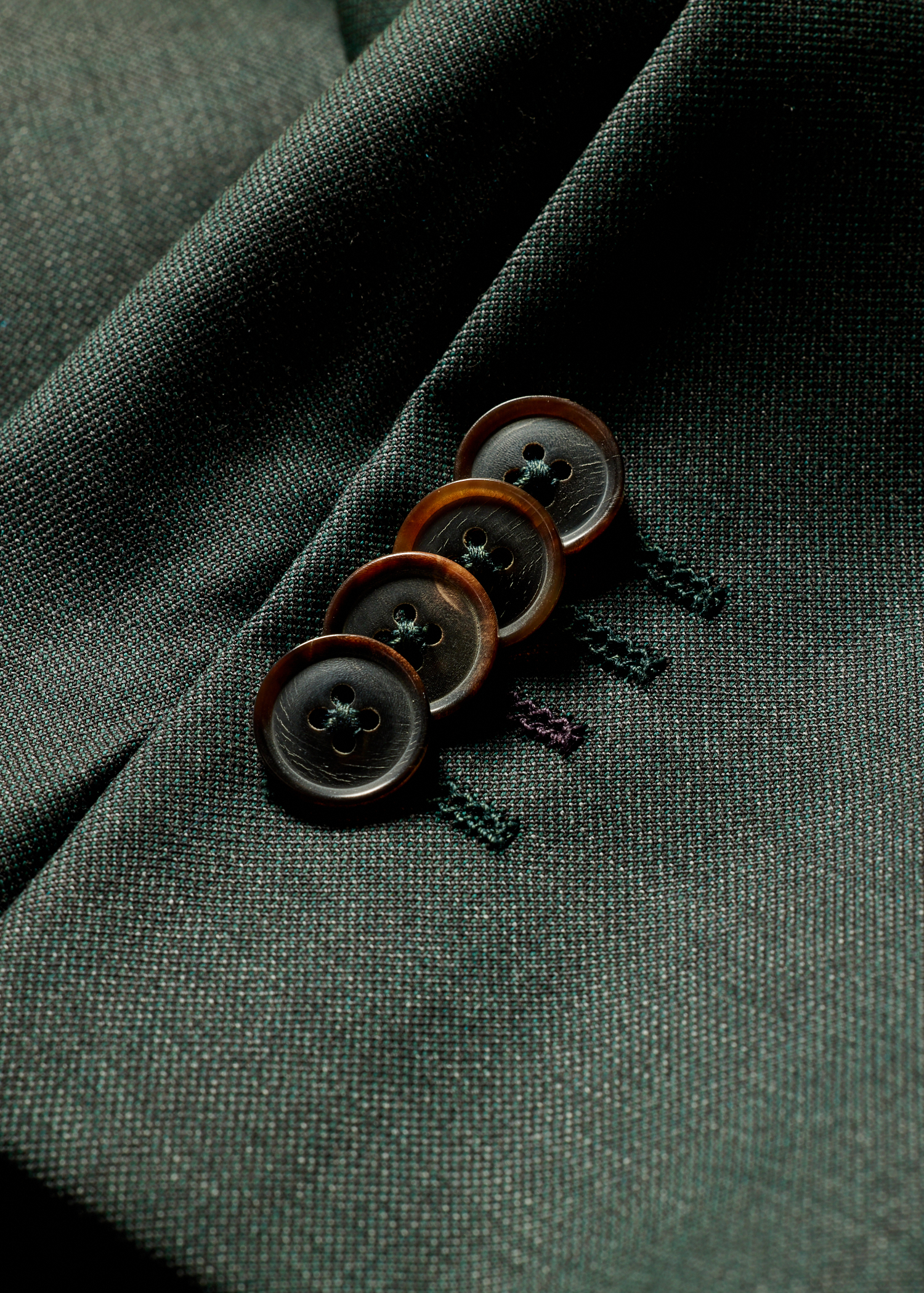 The Westbourne - Teal Green Sharkskin Wool Blazer thumbnail 6