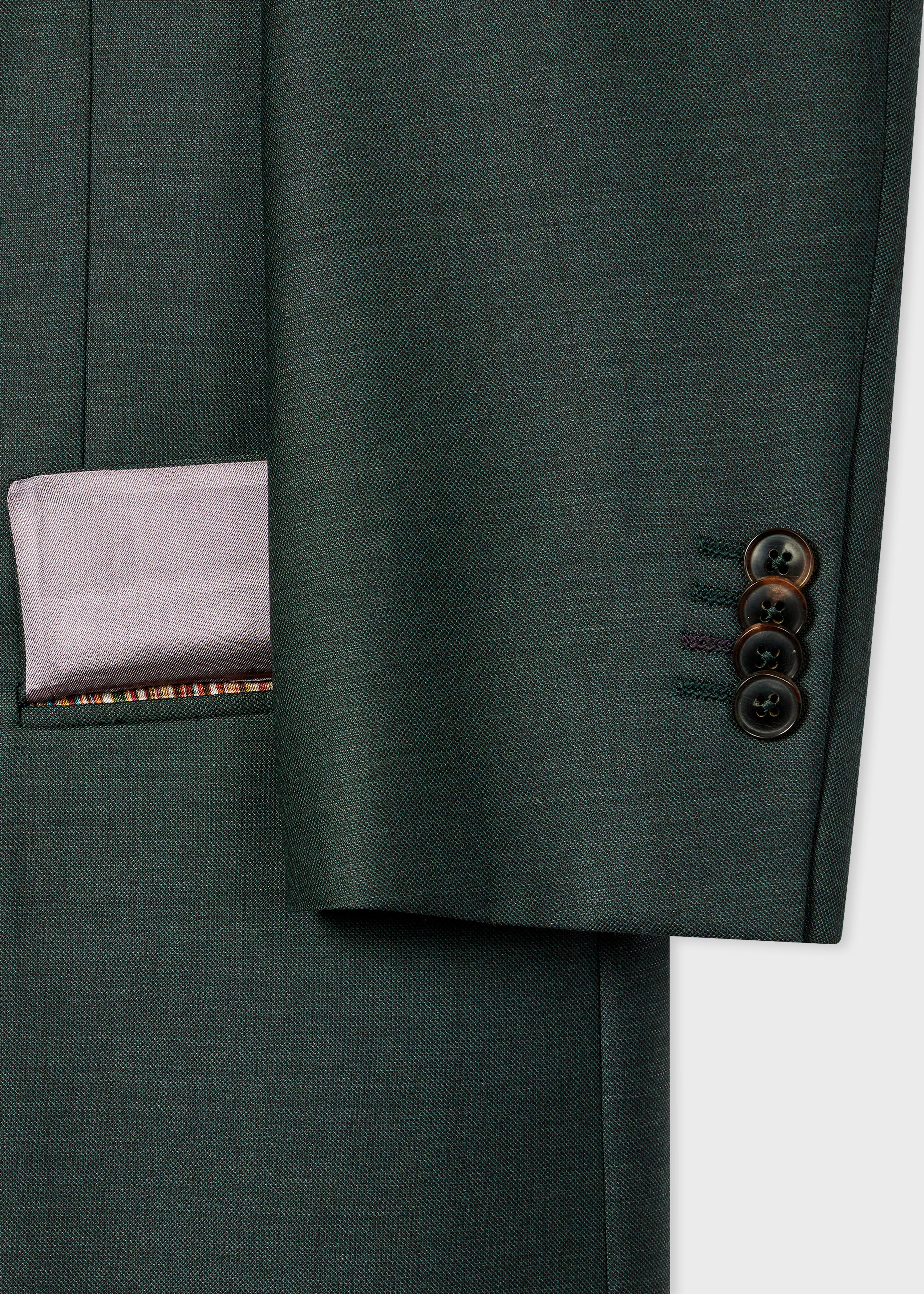 The Westbourne - Teal Green Sharkskin Wool Blazer thumbnail 5