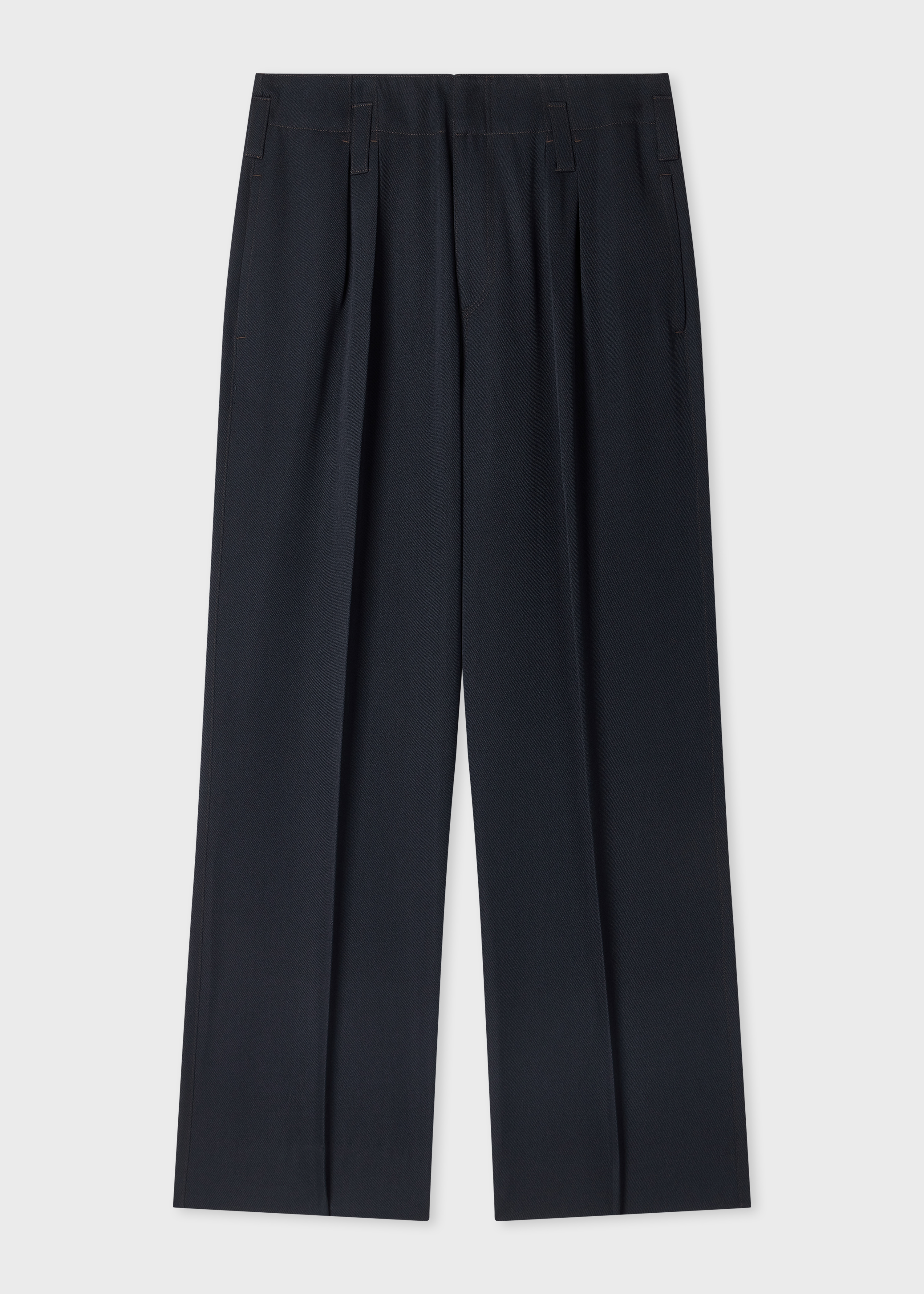 Relaxed-Fit Navy Wool-Twill Trousers primary image